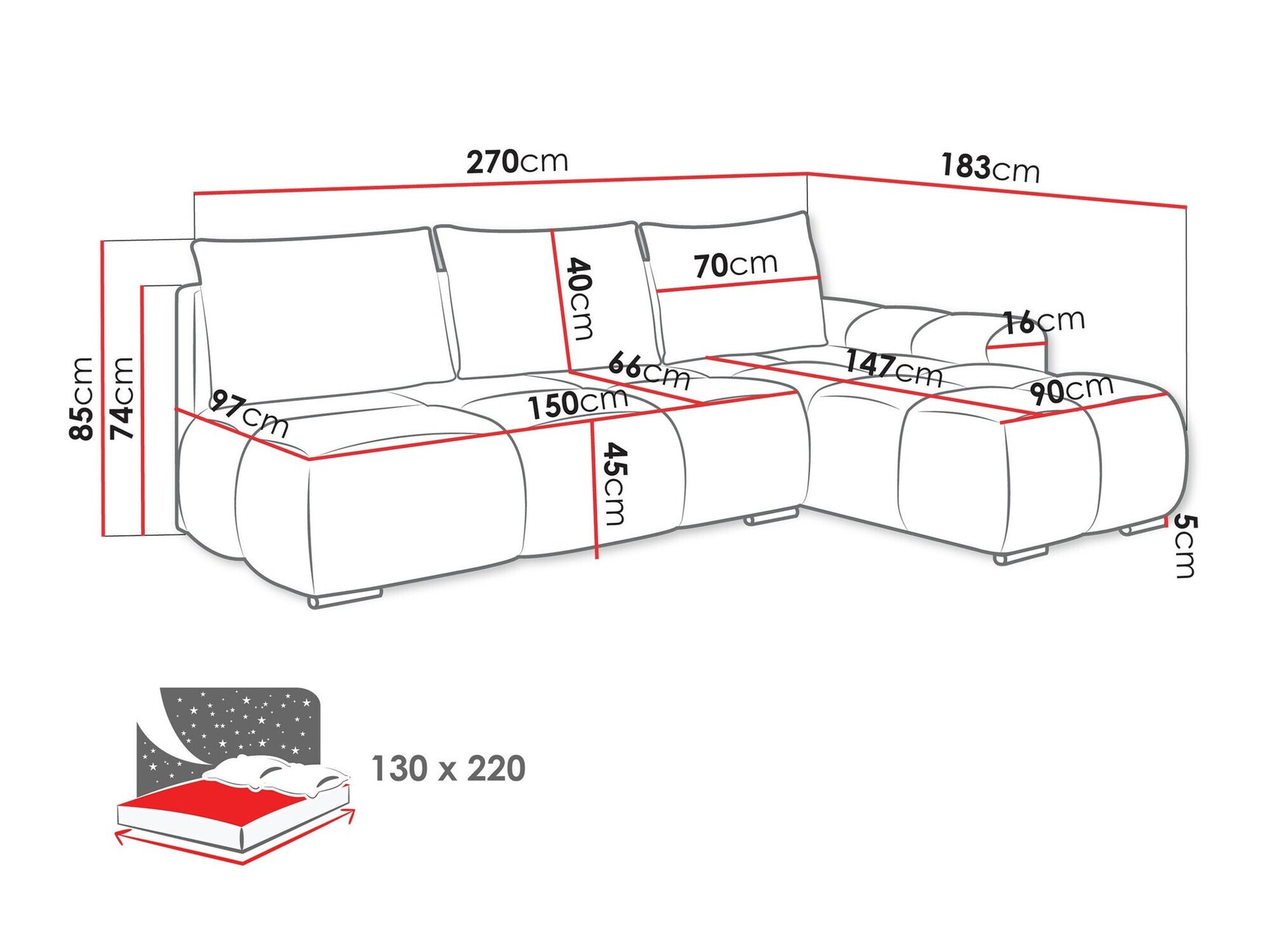 Hjørnesofa Camden 106