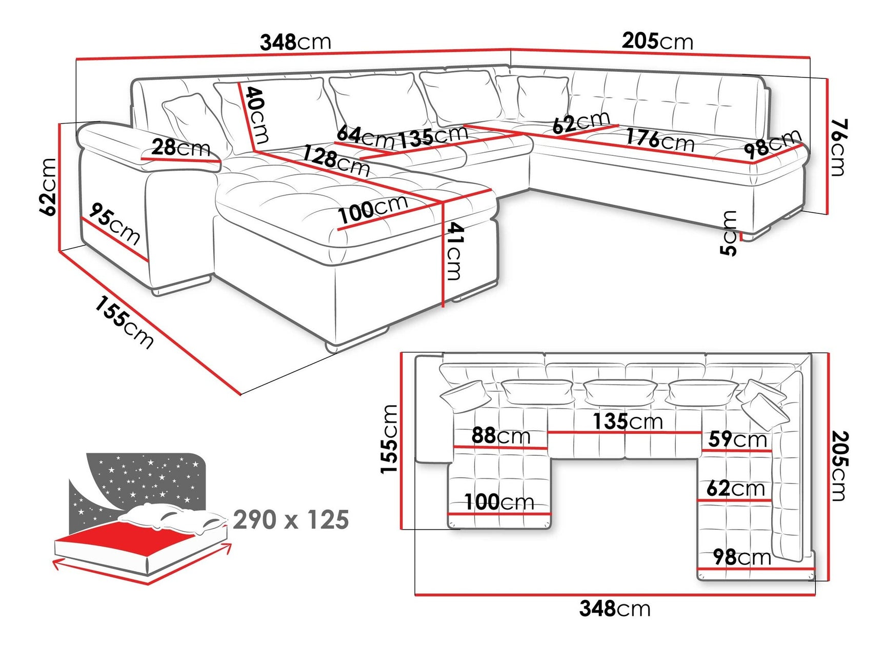 Hjørnesofa Comfivo 128 4006071