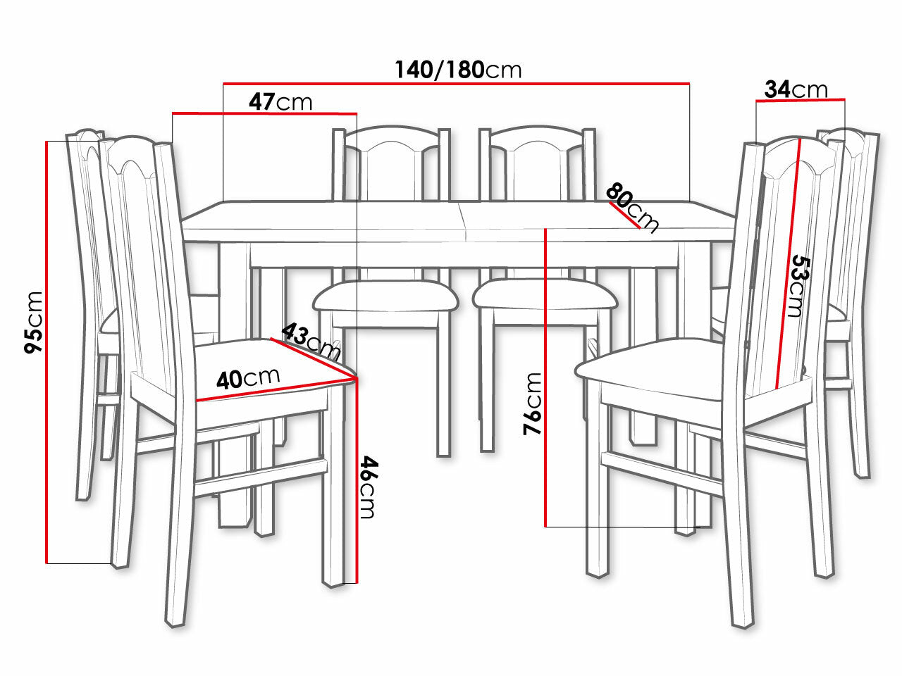 Spisestue-sæt Victorville 312 4007836