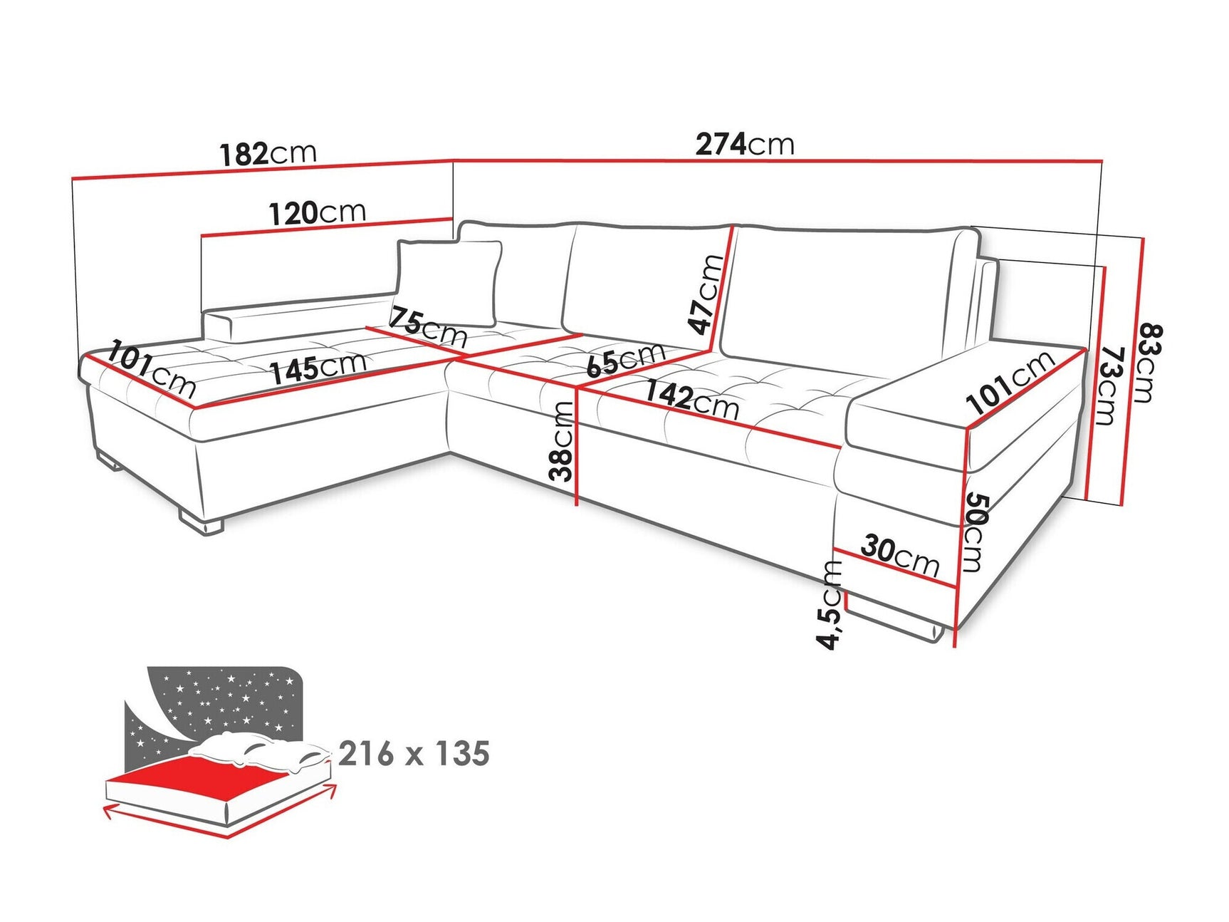 Hjørnesofa Comfivo 121