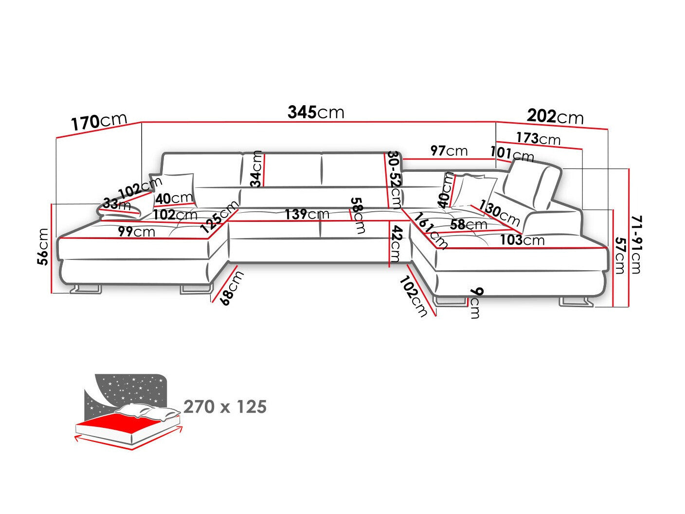 Hjørnesofa Comfivo 190