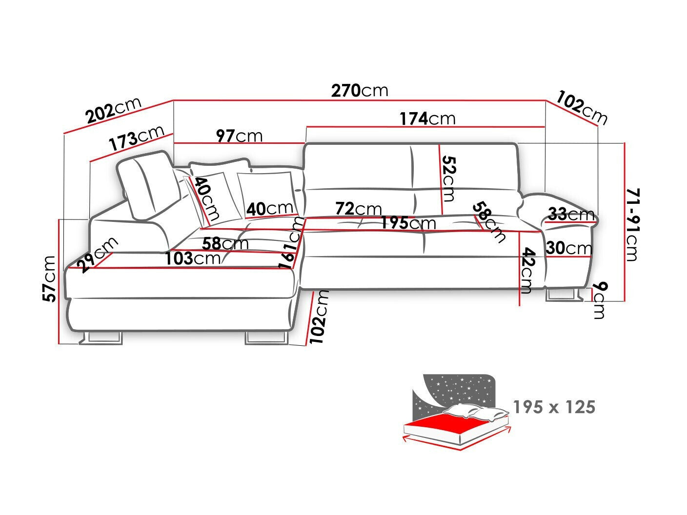 Hjørnesofa Comfivo 166
