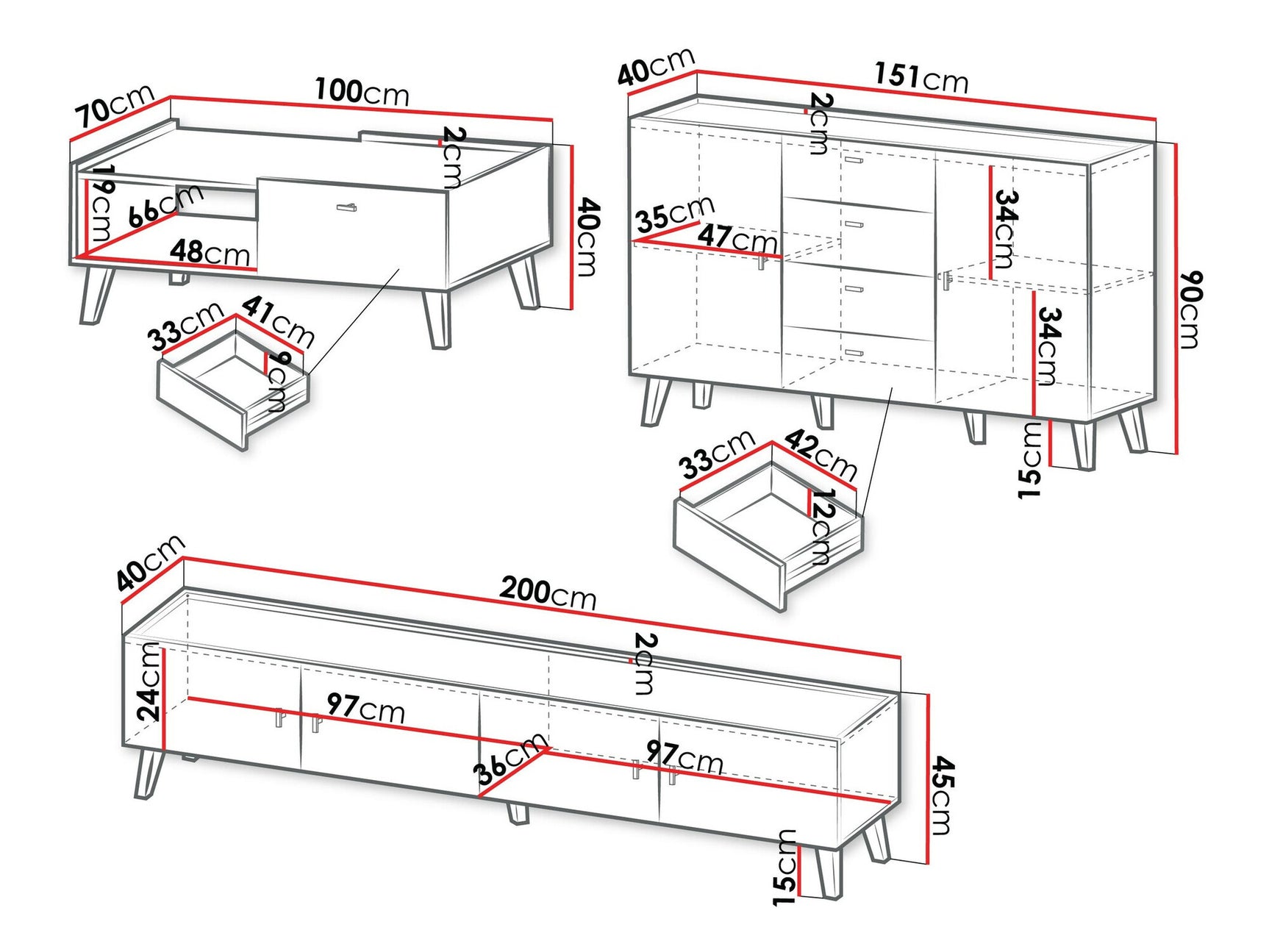 Stuemøbler-sæt Comfivo Avimelo 102