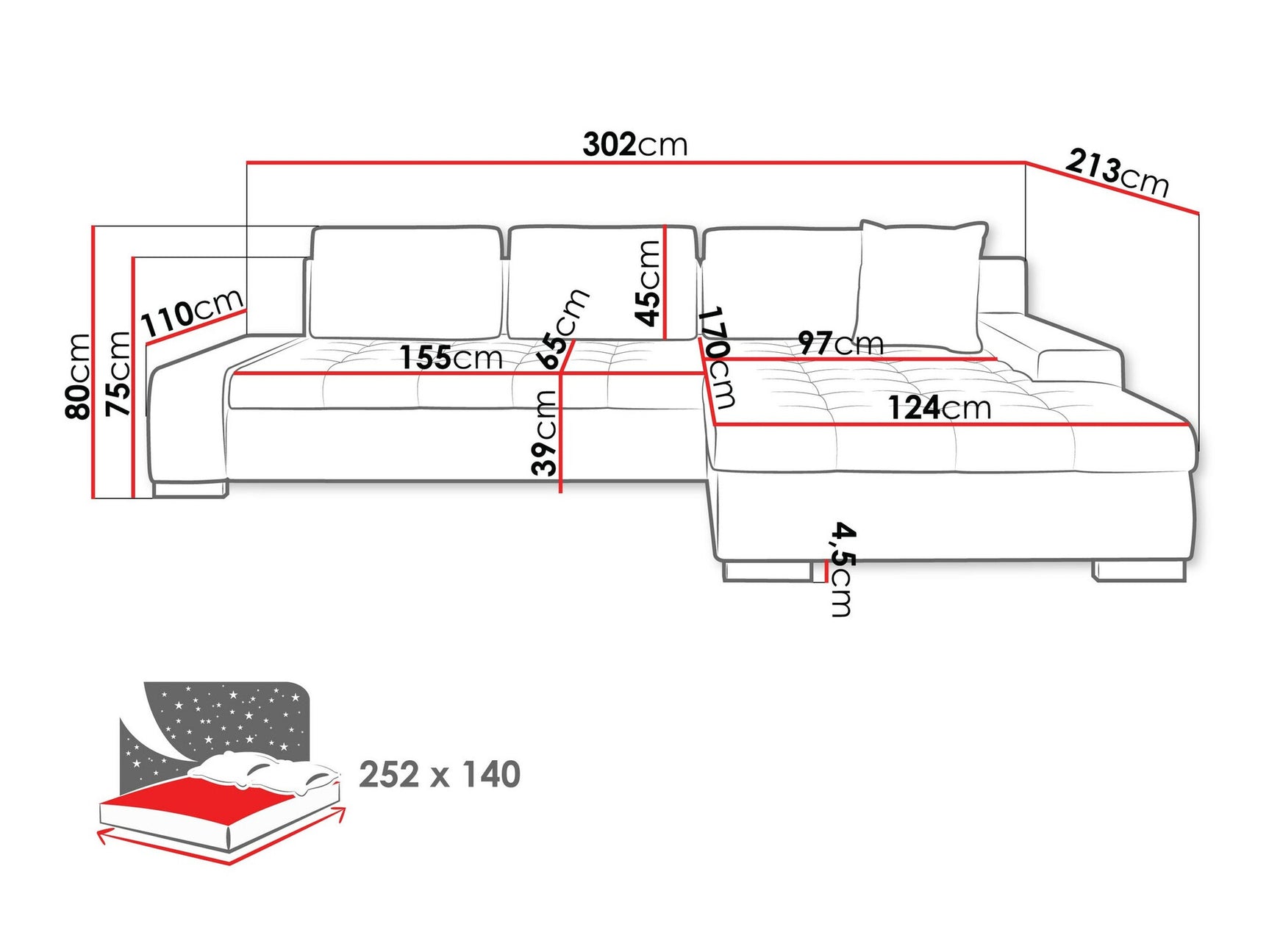 Hjørnesofa Comfivo 147