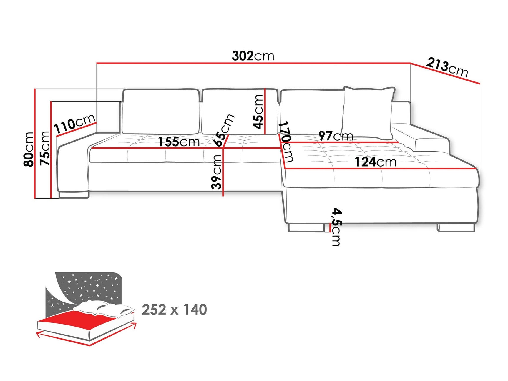 Hjørnesofa Comfivo 147