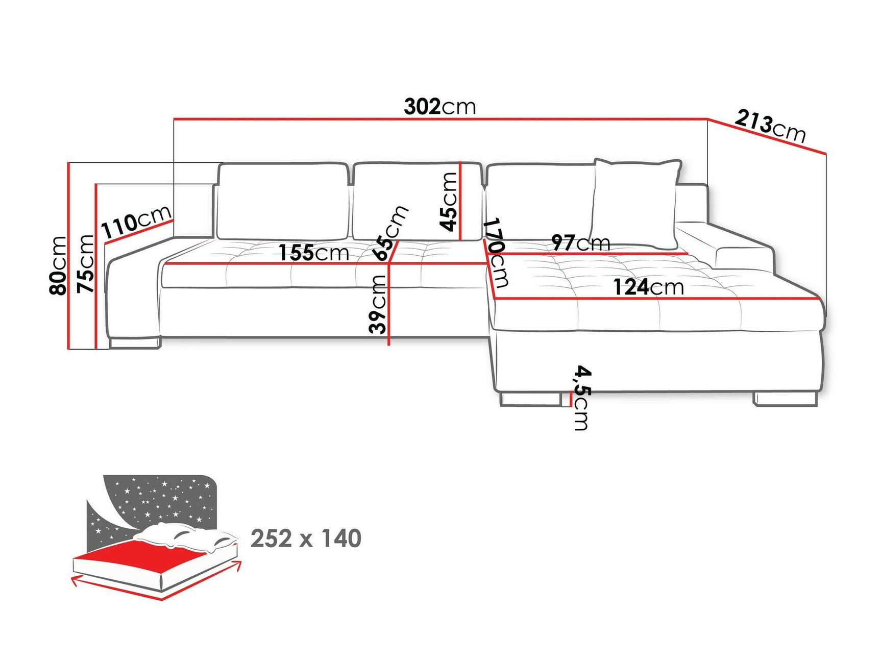 Hjørnesofa Comfivo 147