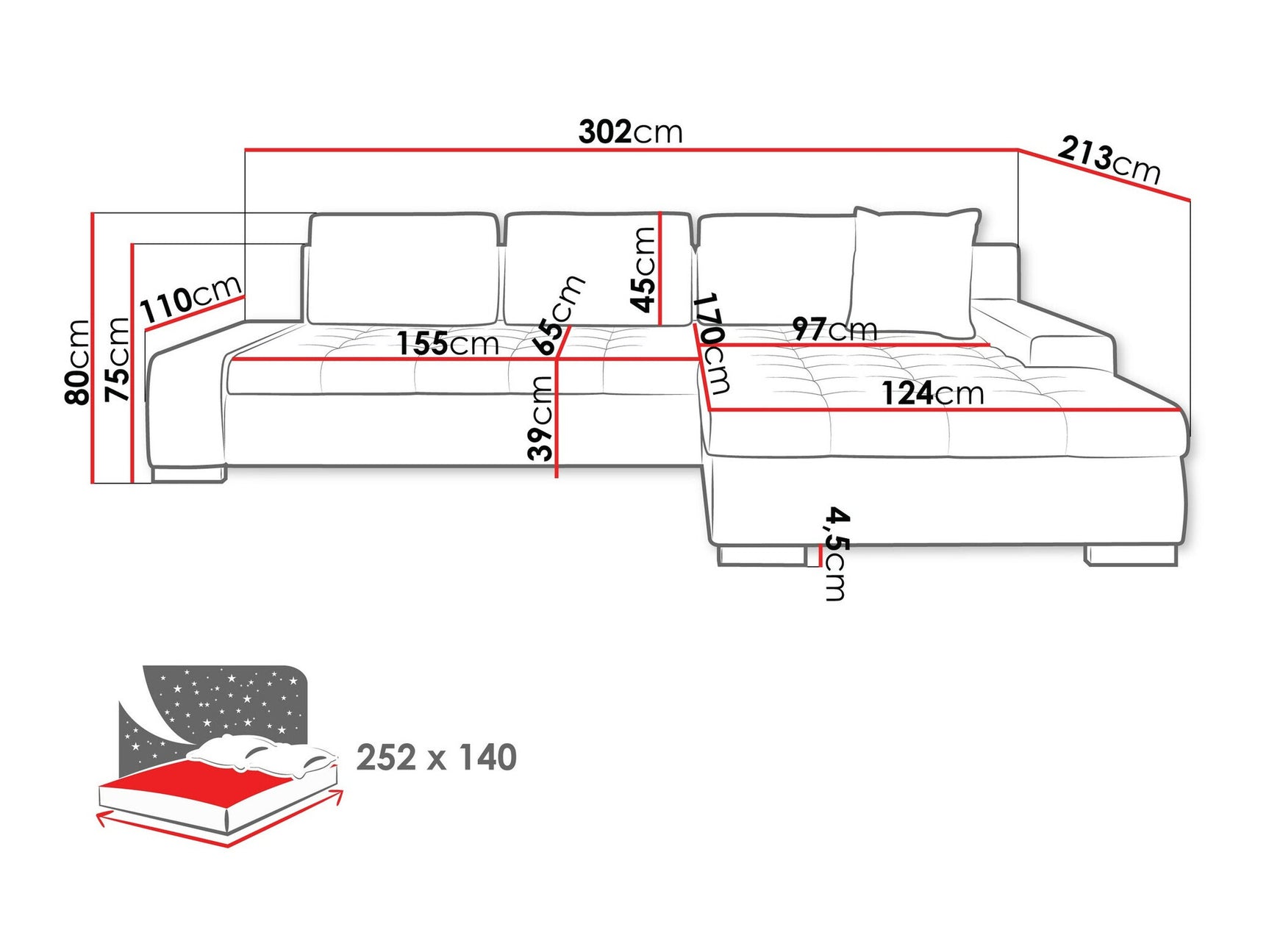 Hjørnesofa Comfivo 147