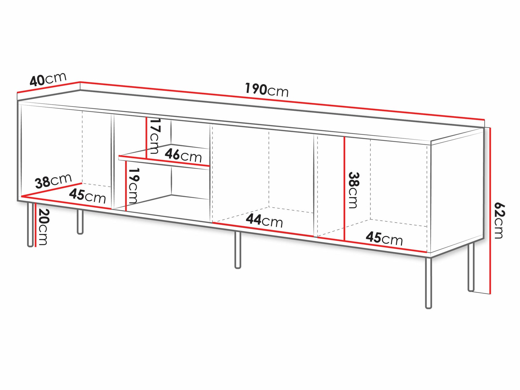 TV-bord Monevare 102