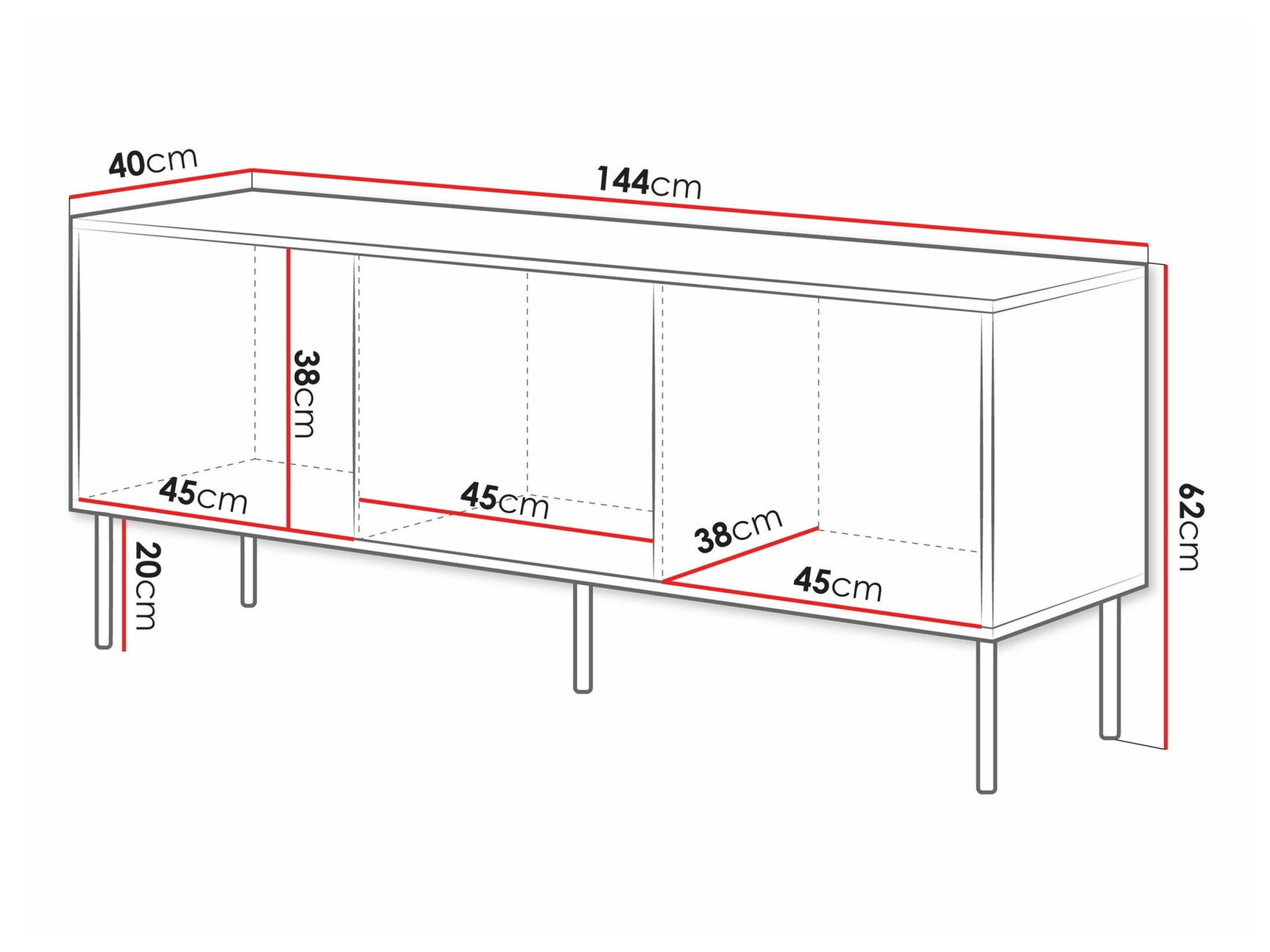 TV-bord Monevare 103