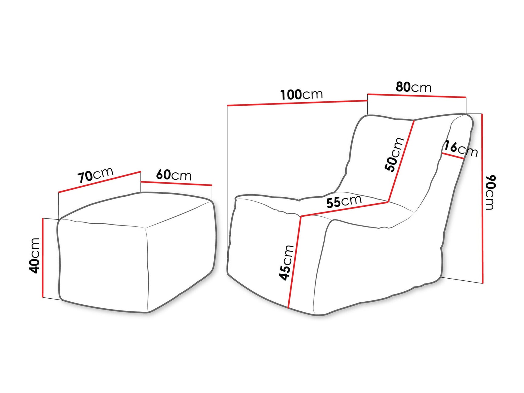 Sækkestol Rockford 104