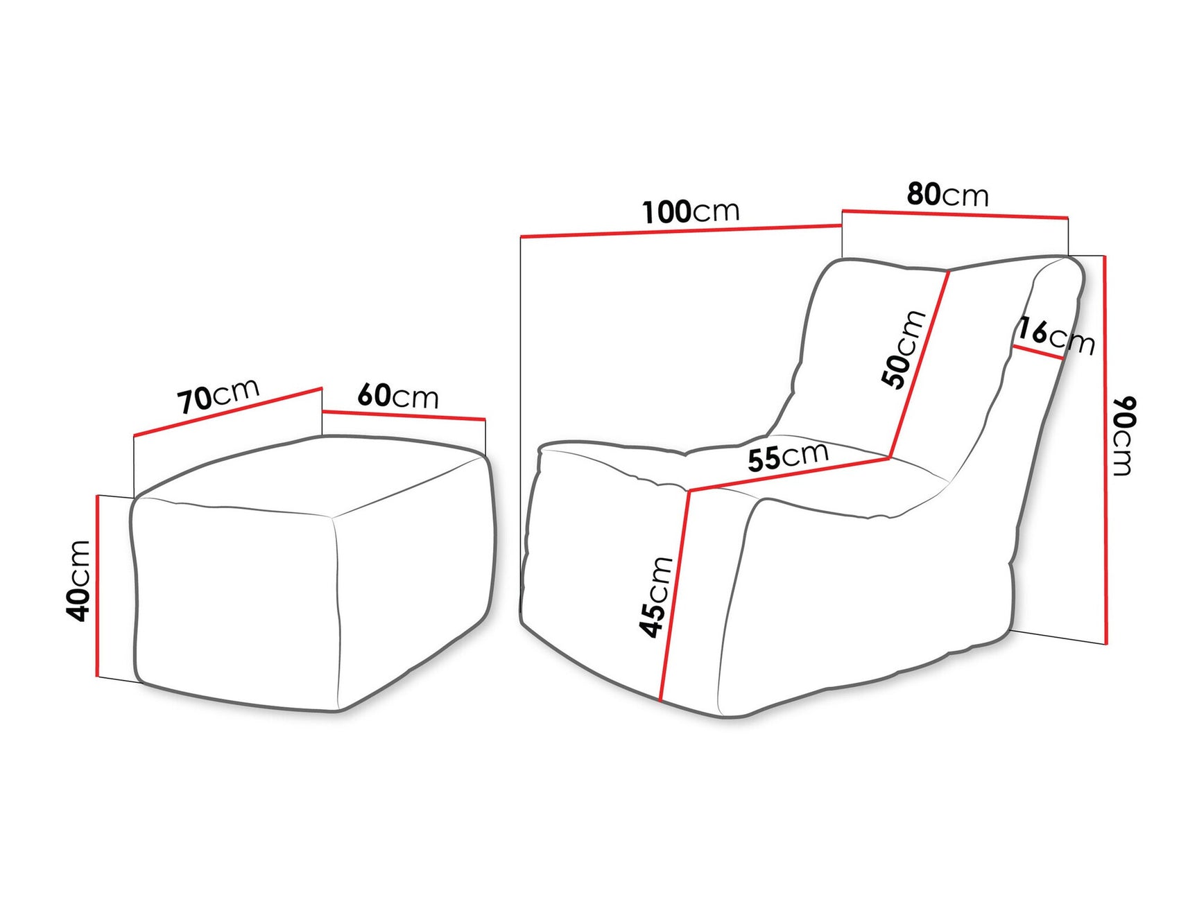 Sækkestol Rockford 104