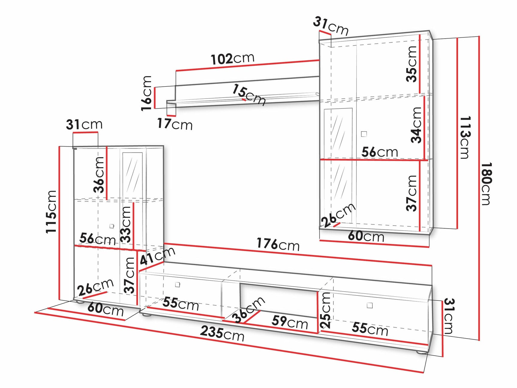 Stuemøbler-sæt Tucson 174