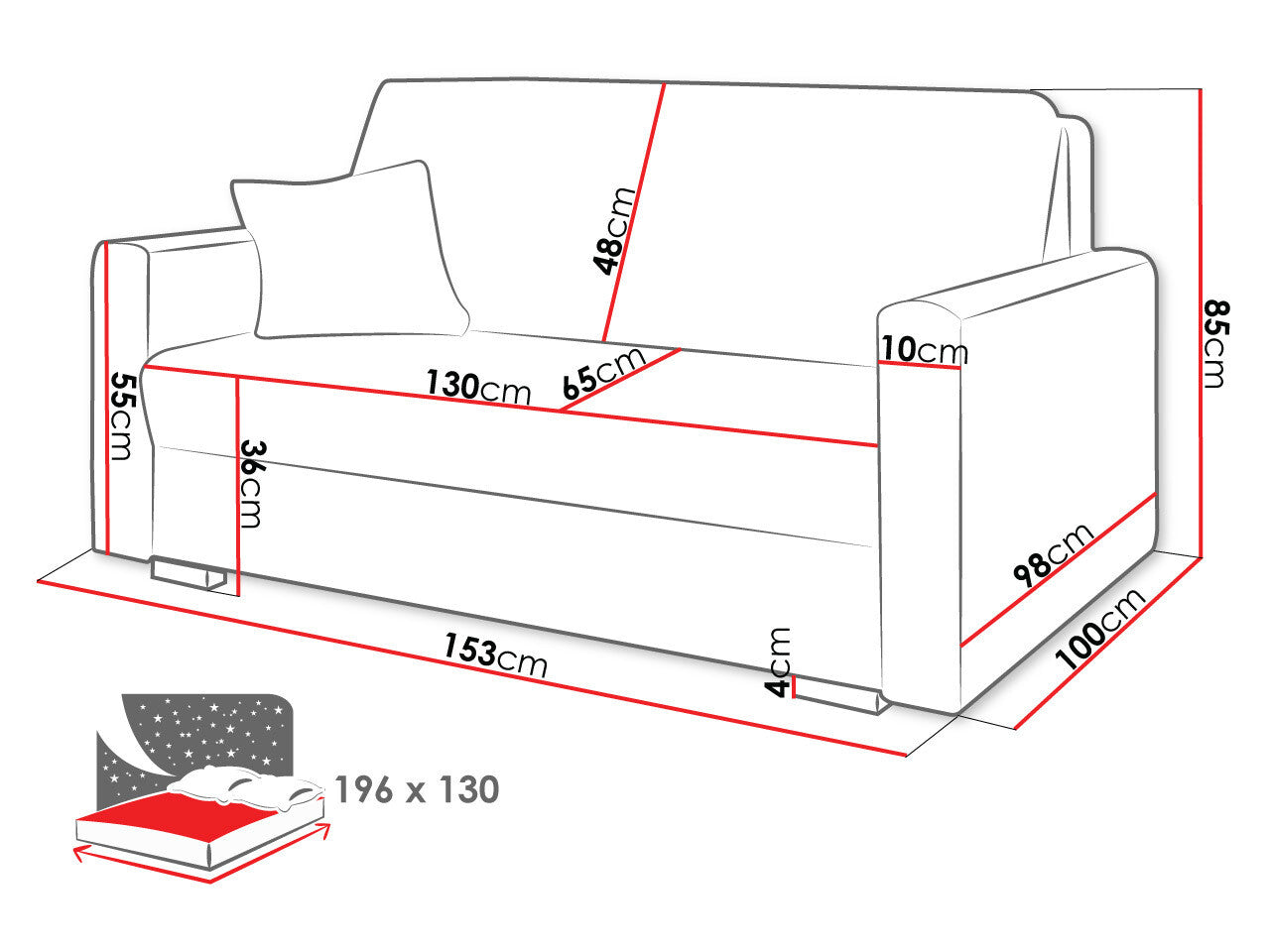 Sovesofa Columbus 205 4038331