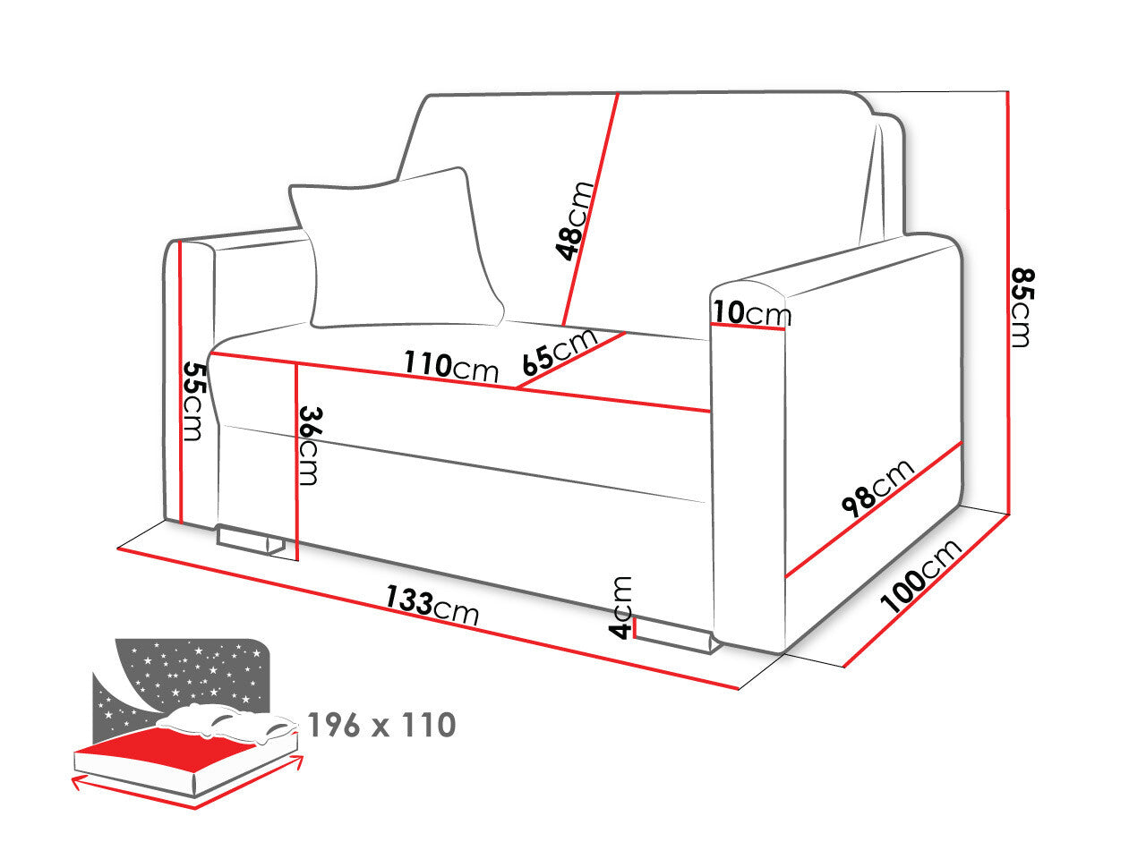 Sovesofa Columbus 206 4038336