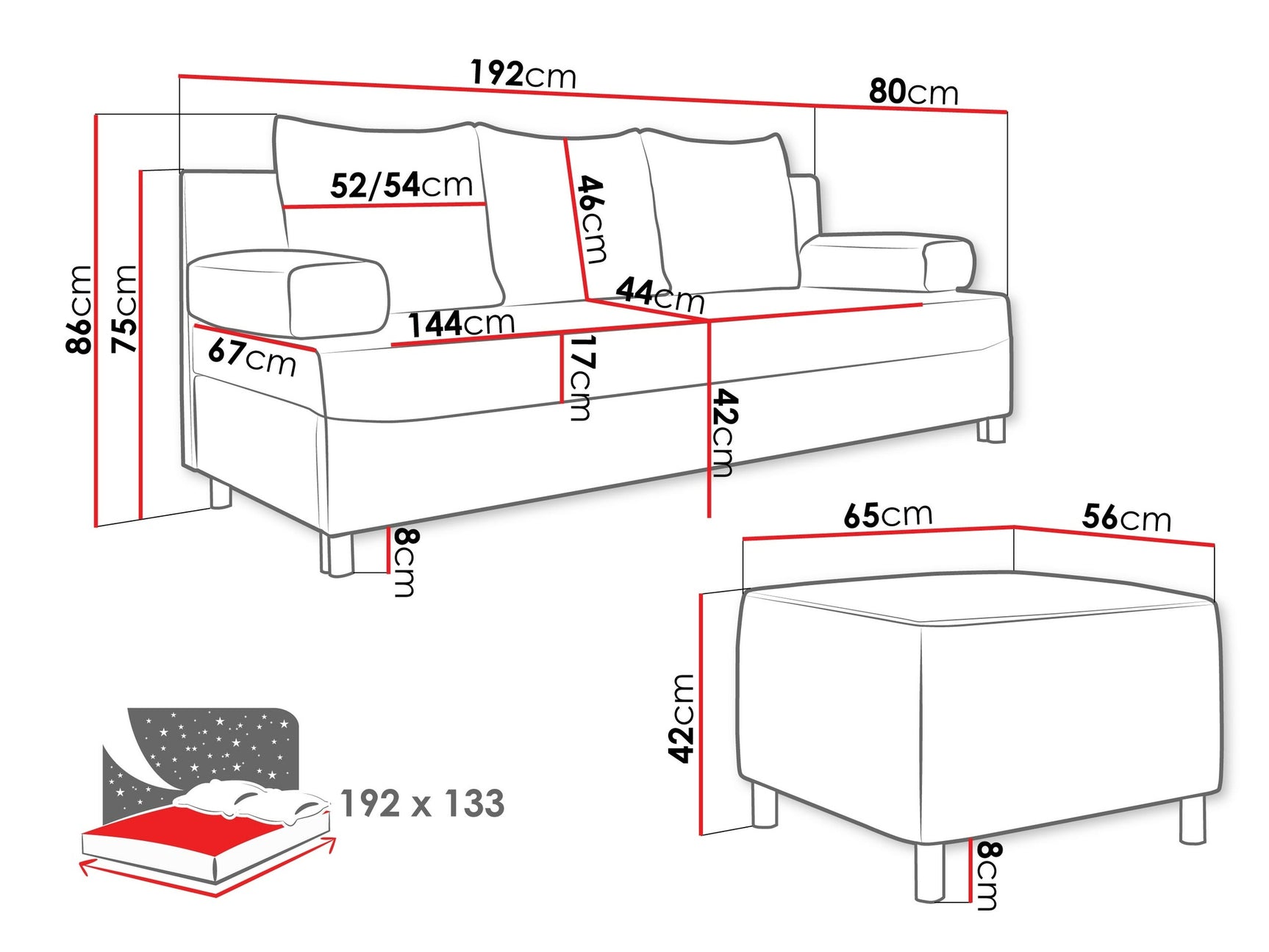 Polstret møbelsæt Comfivo 108 4038352