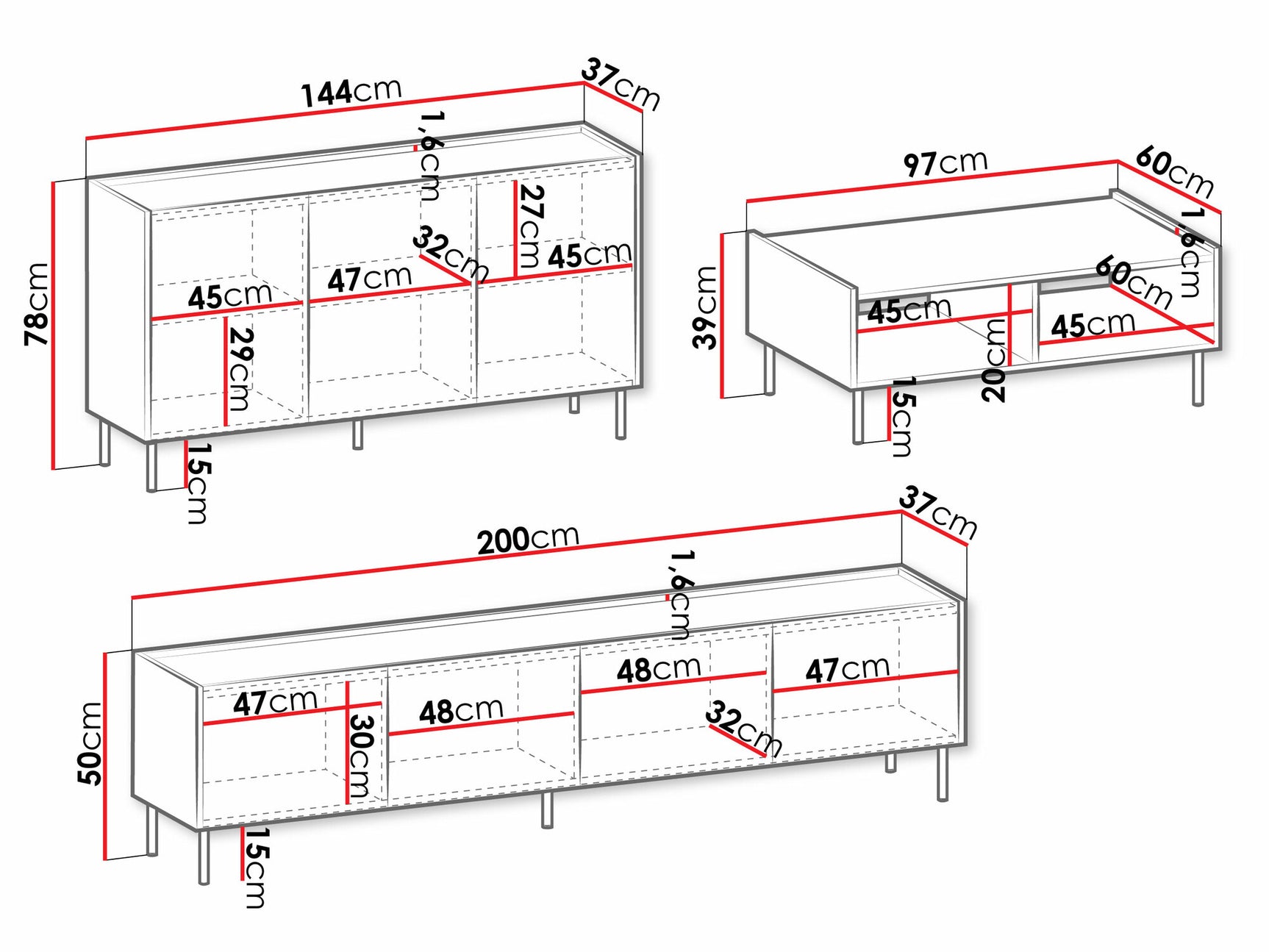 Stuemøbler-sæt Comfivo Belviro 105 4044957