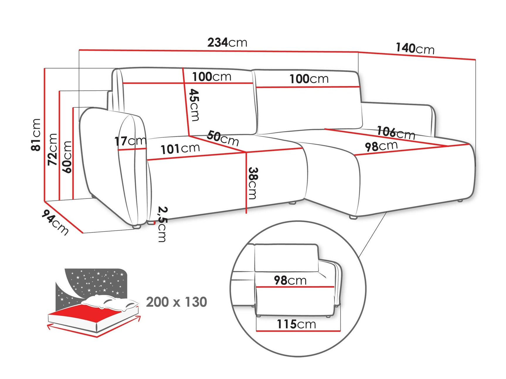 Hjørnesofa Temple 131