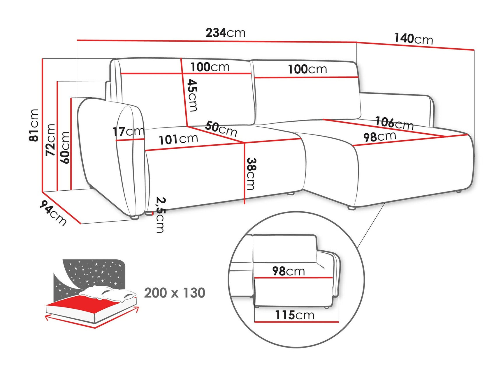 Hjørnesofa Temple 131
