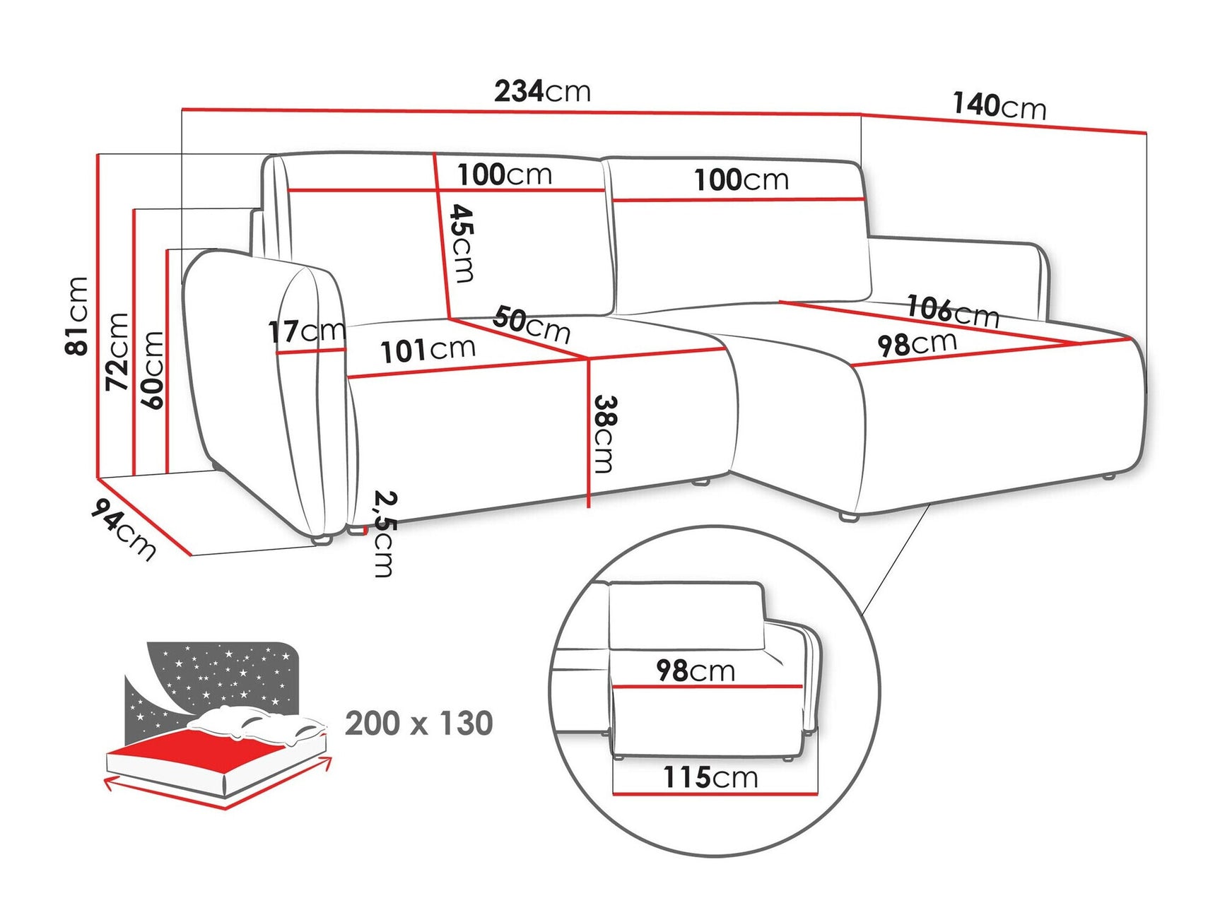Hjørnesofa Temple 131