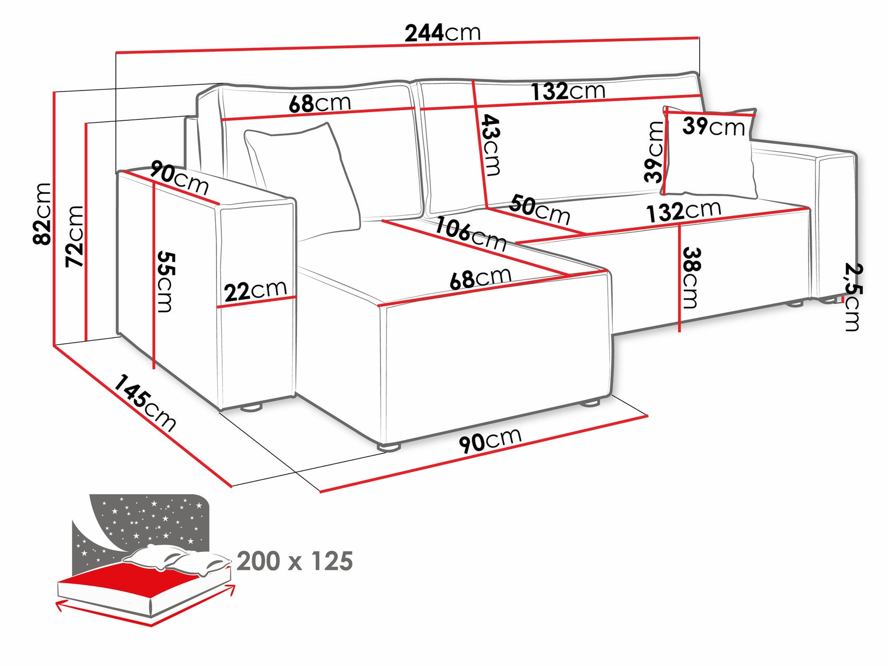 Hjørnesofa Shelton 100 4047604