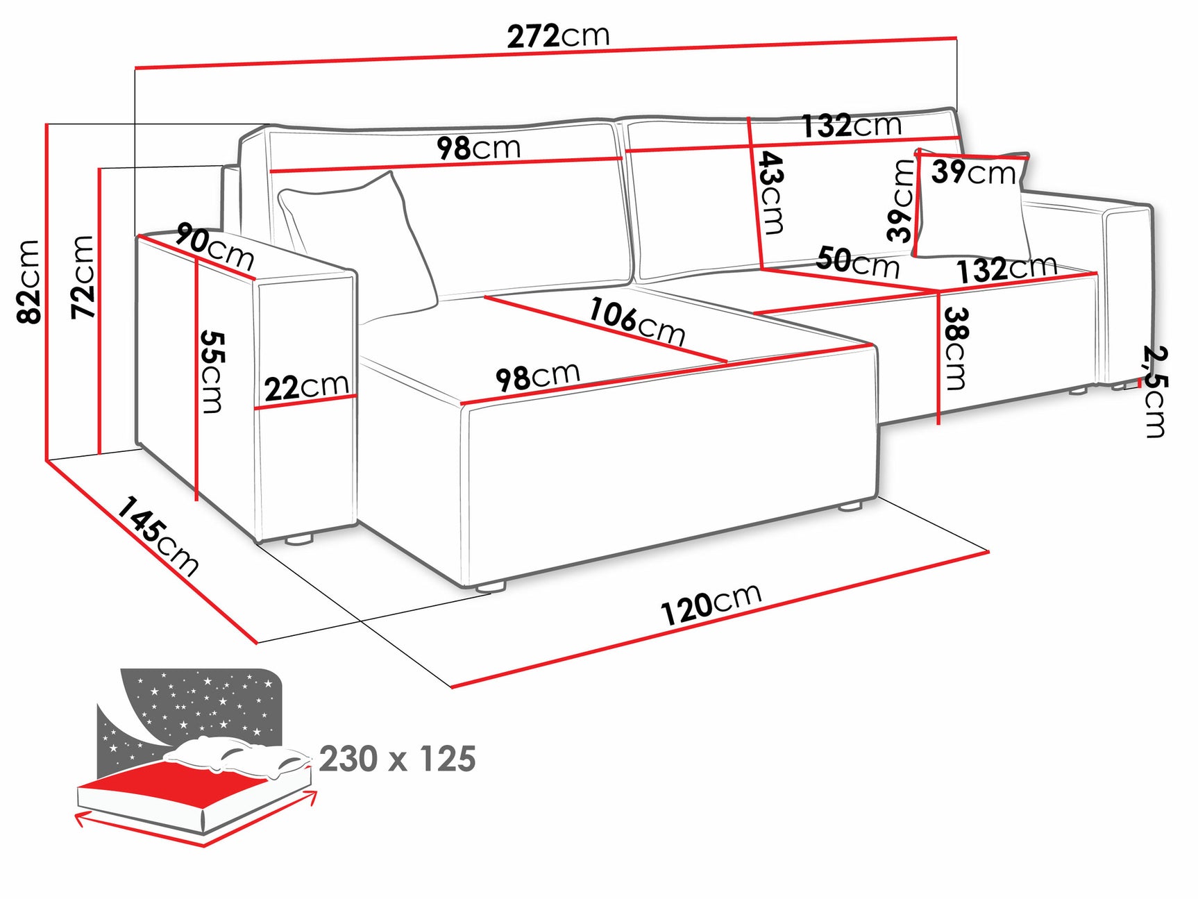 Hjørnesofa Shelton 107 4047643