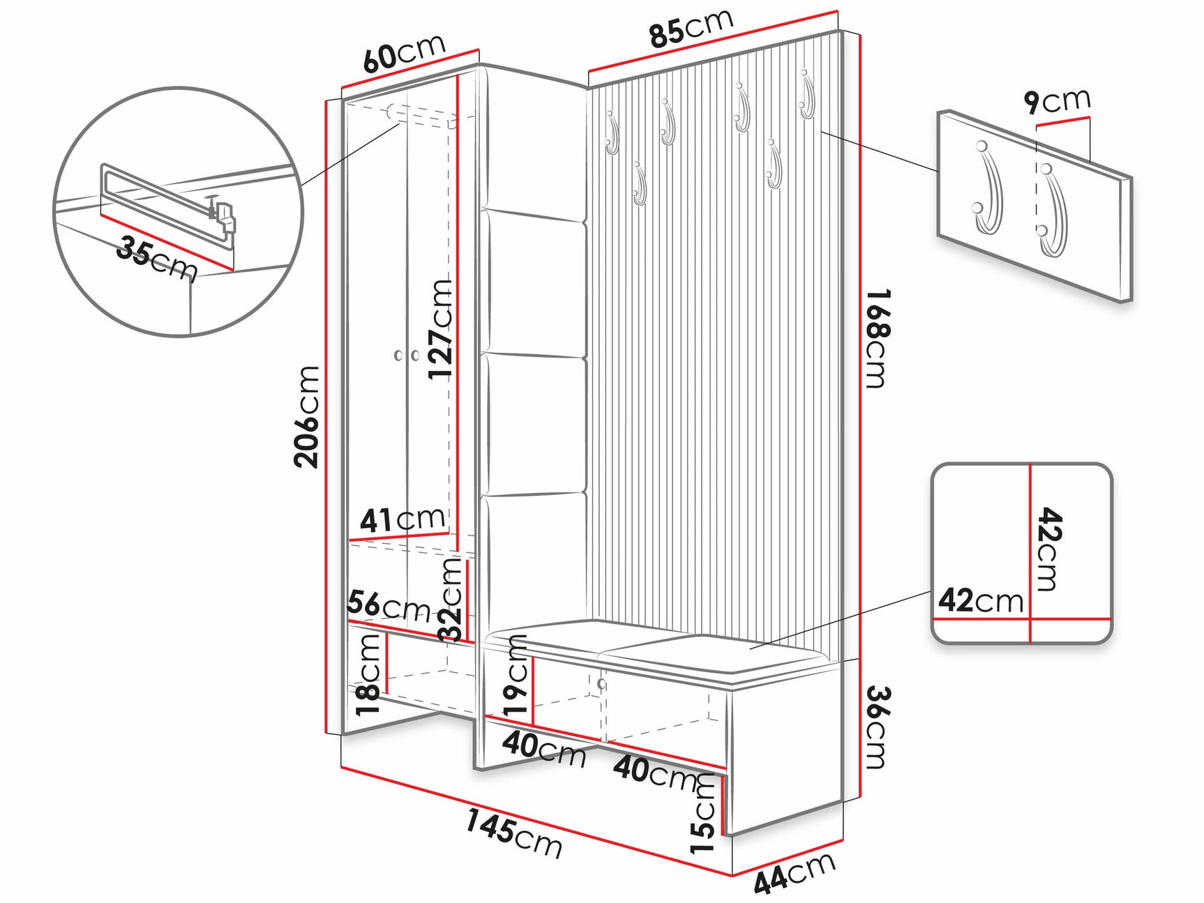 Entrésæt Hartford 320 4056415