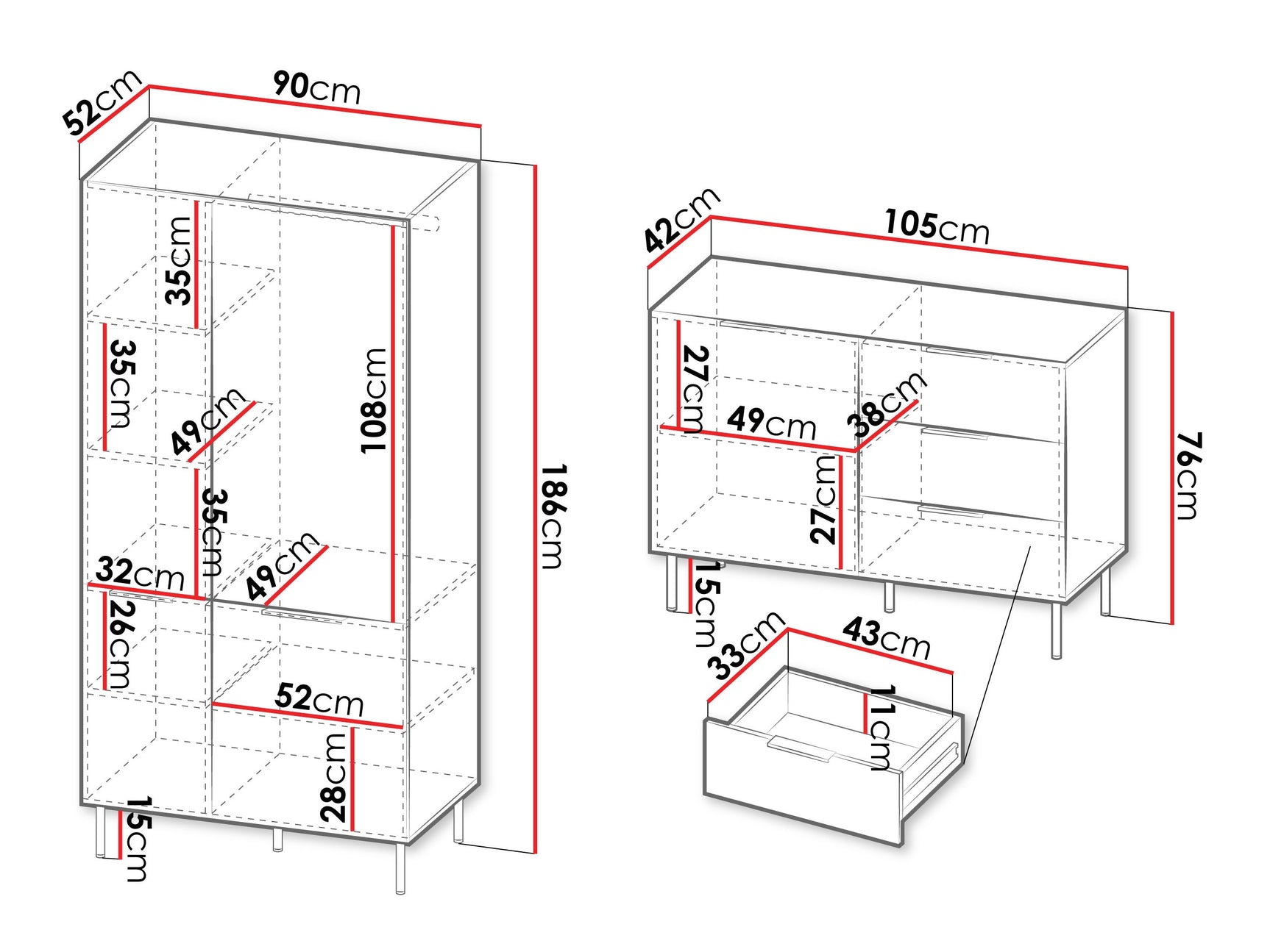 Stuemøbler-sæt Mardalu 108