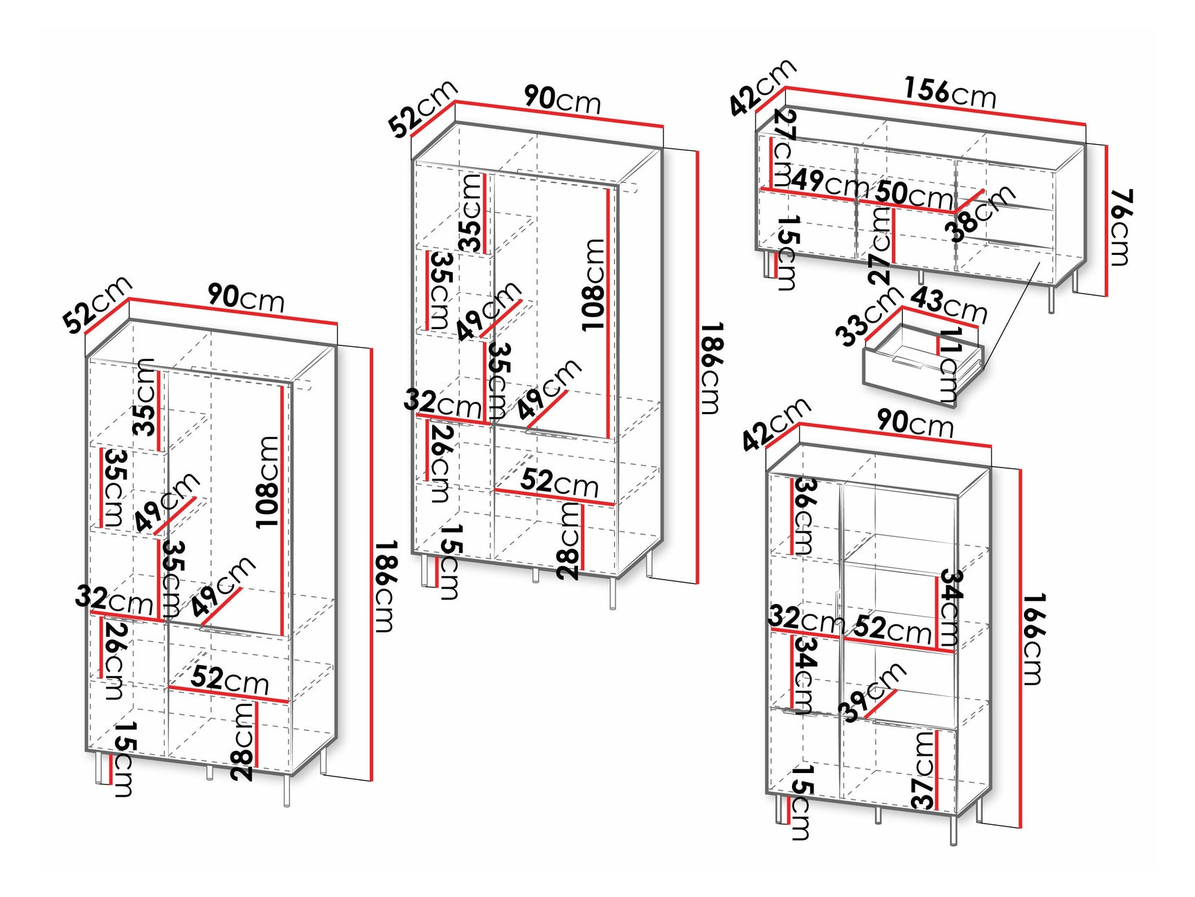 Stuemøbler-sæt Mardalu 109