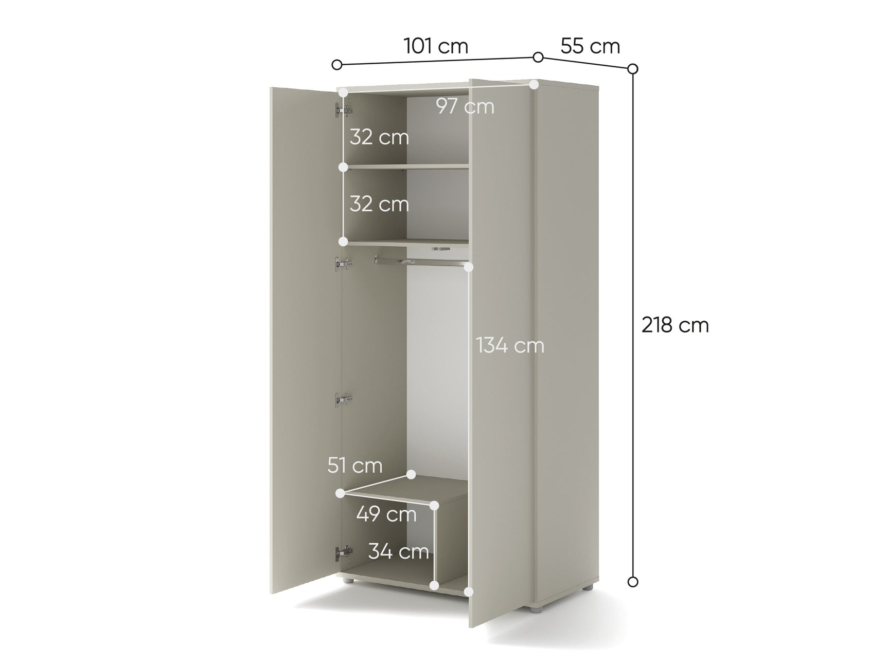 Garderobeskab Concept Pro Lenart Levfere 155