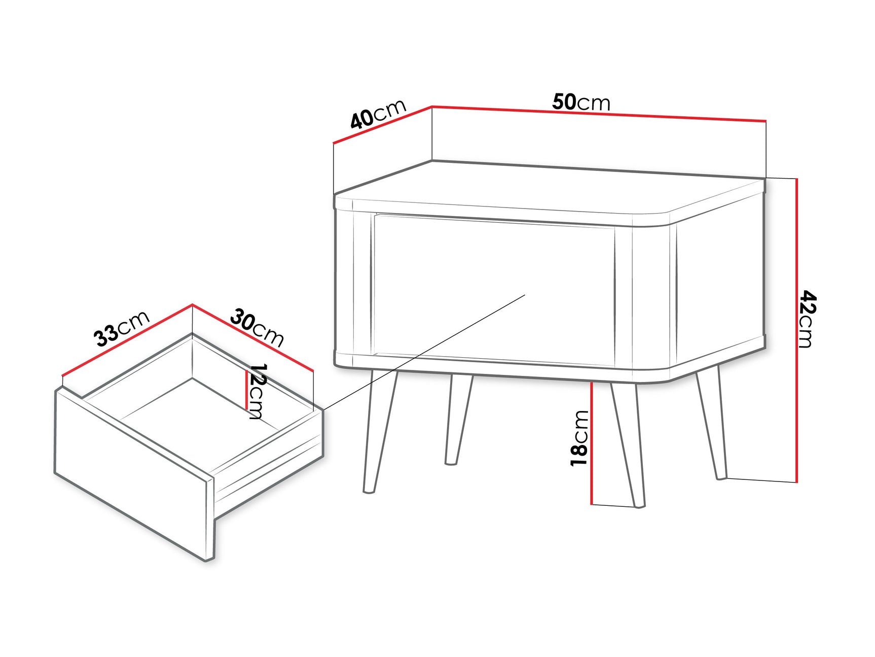 Sengebord Lufela 116