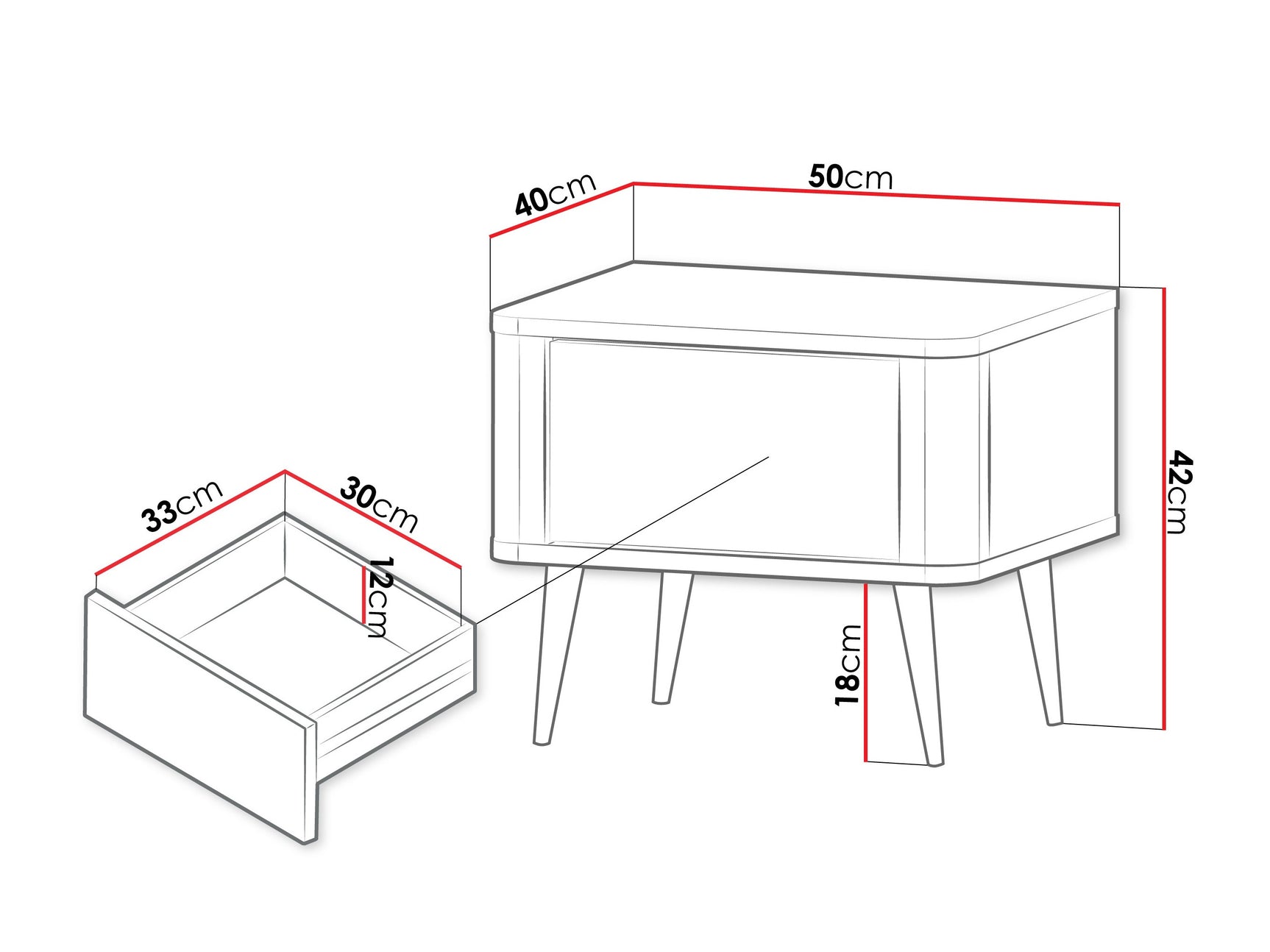 Sengebord Lufela 116