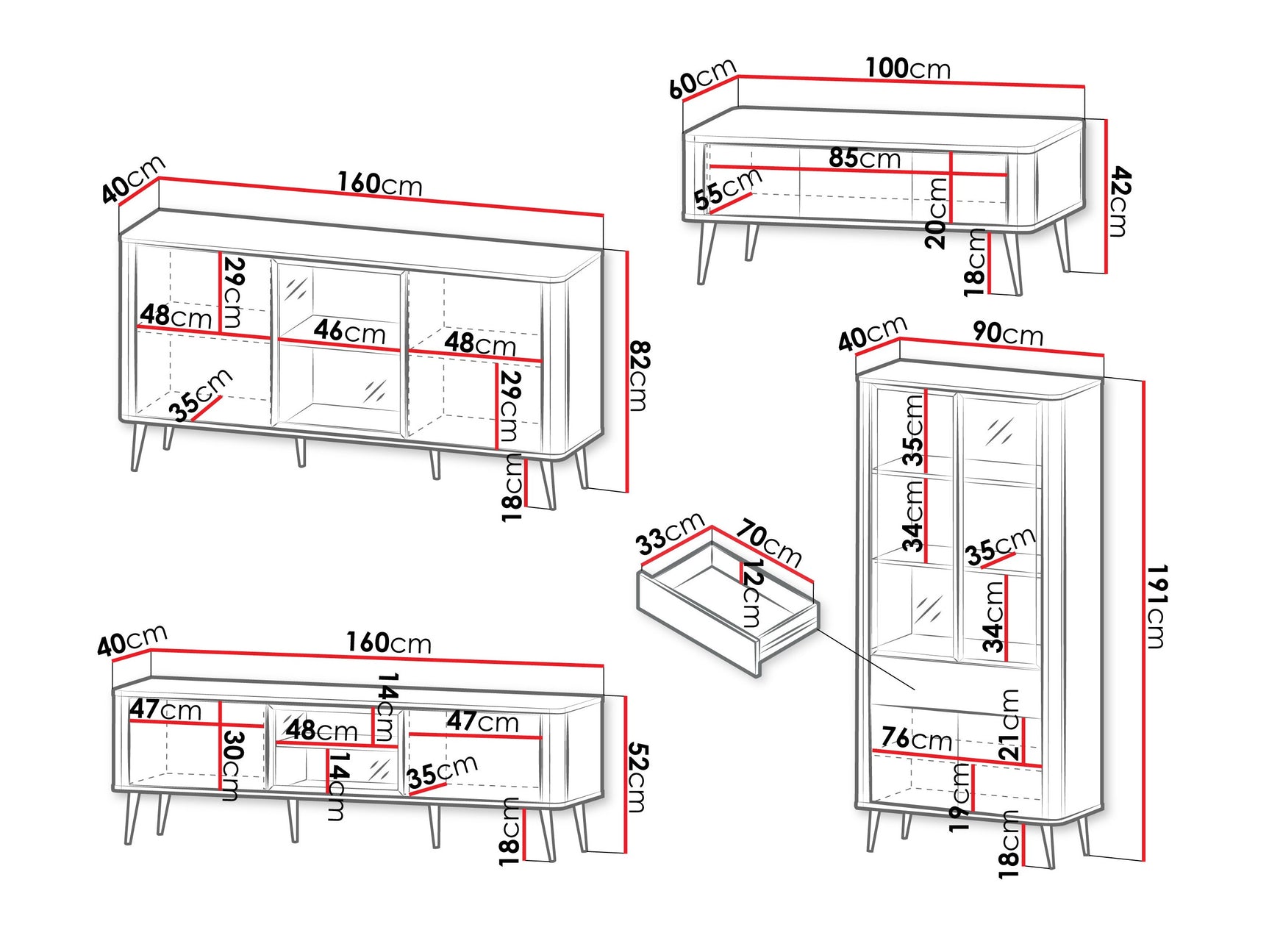 Stuemøbler-sæt Lufela 120