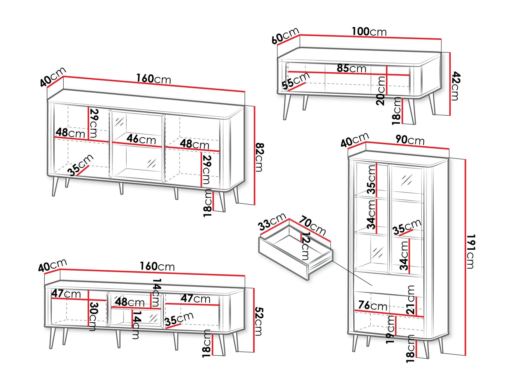 Stuemøbler-sæt Lufela 120