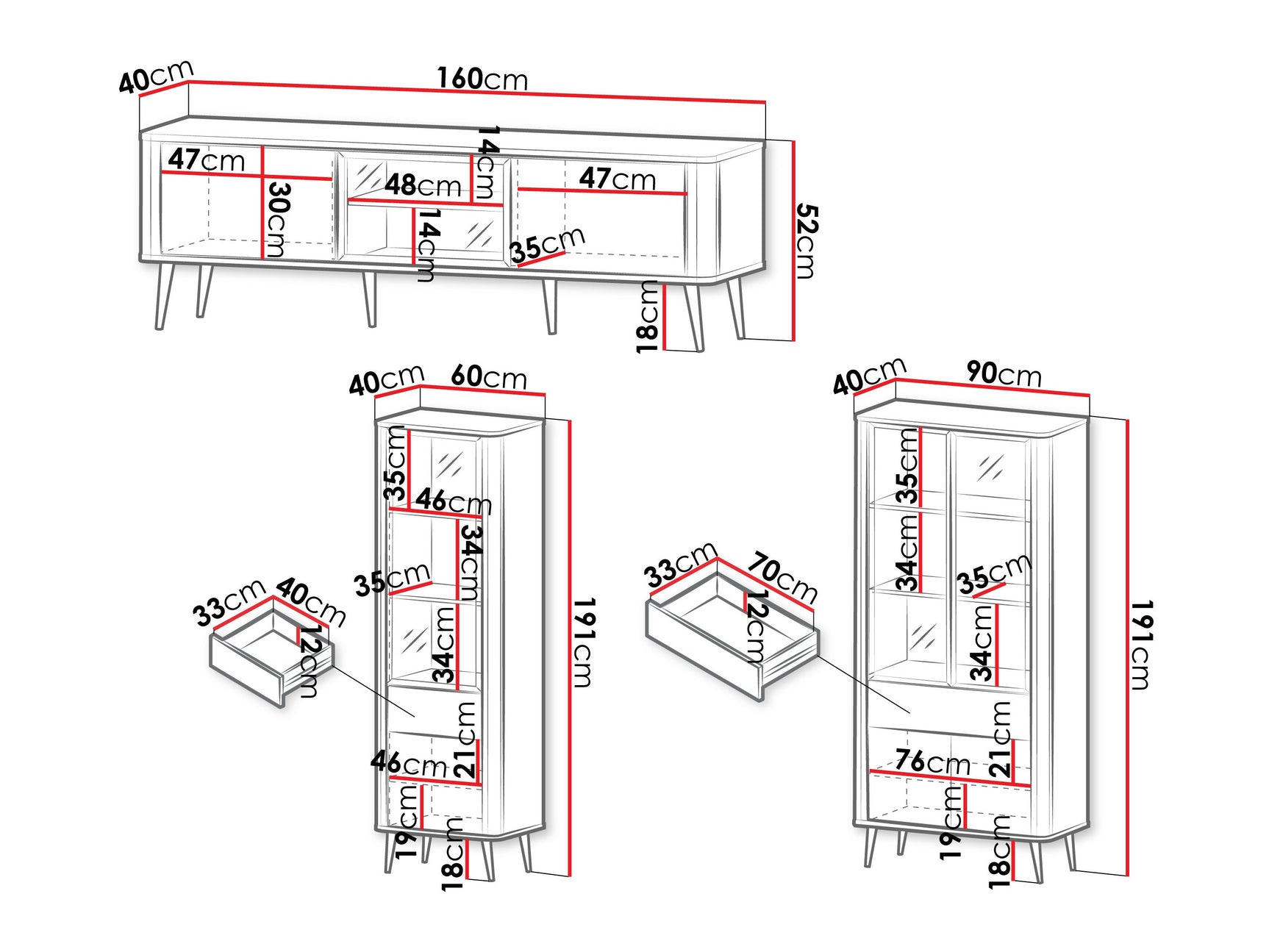 Stuemøbler-sæt Lufela 121