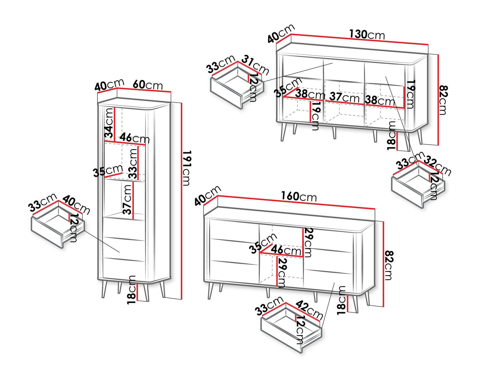 Stuemøbler-sæt Lufela 122