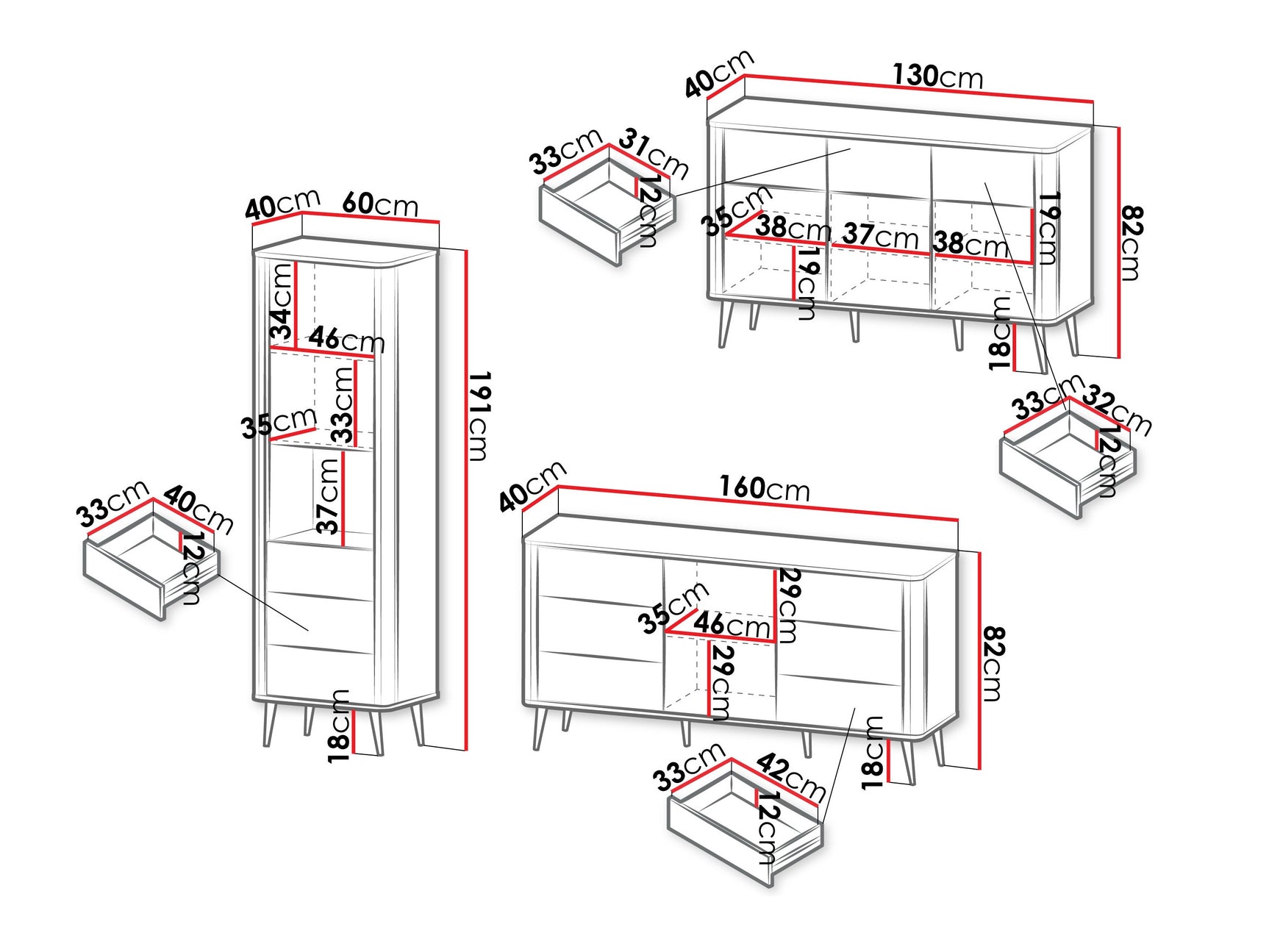 Stuemøbler-sæt Lufela 122