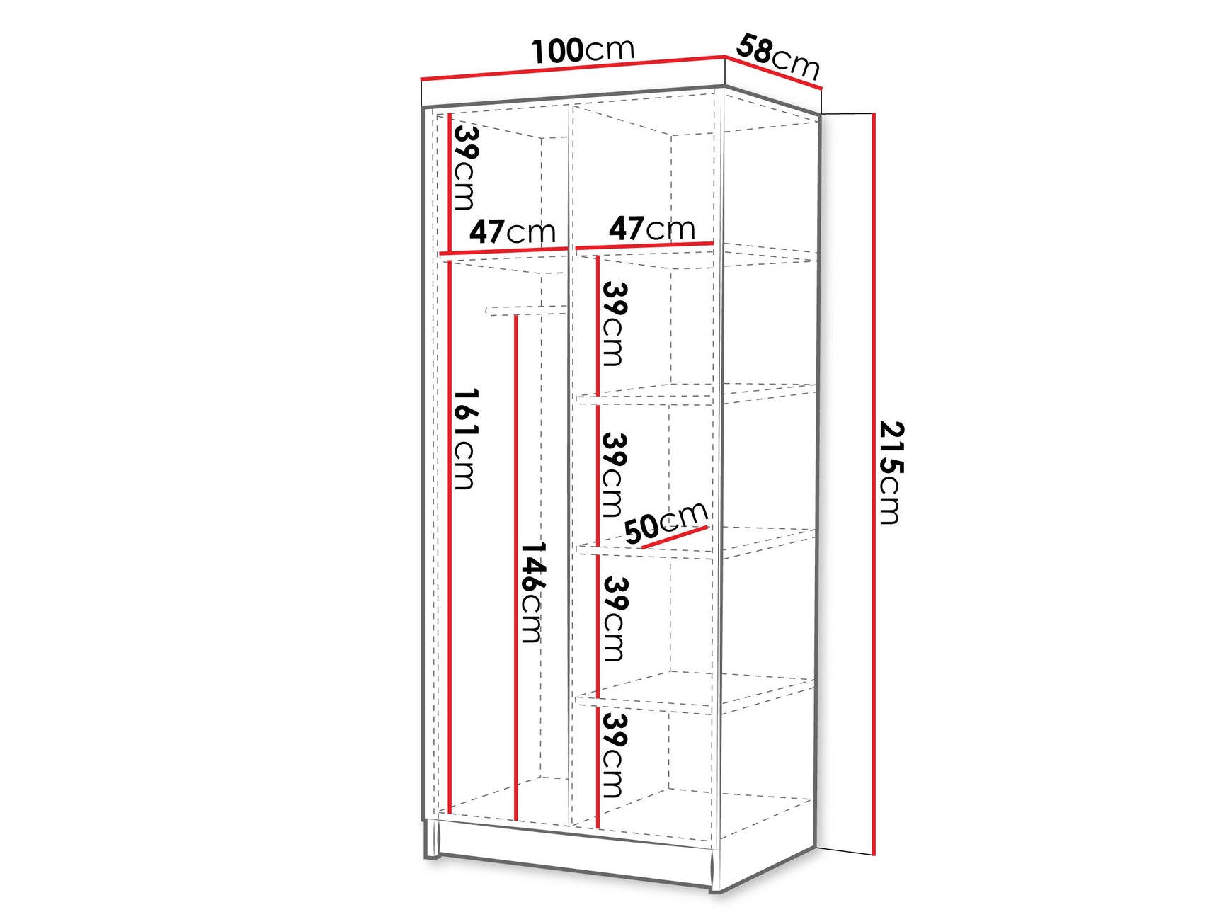 Garderobeskab Closico 195