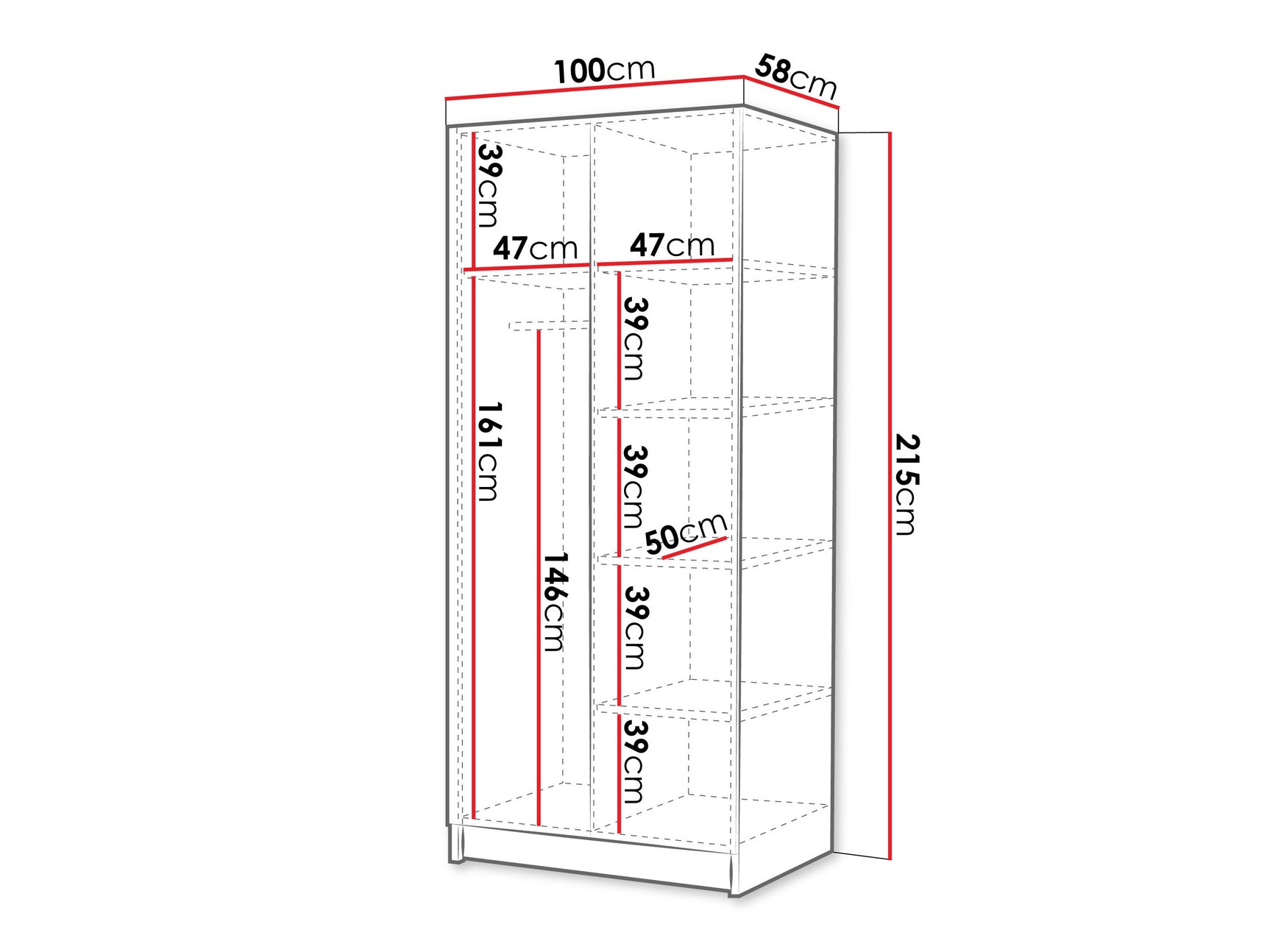 Garderobeskab Closico 195