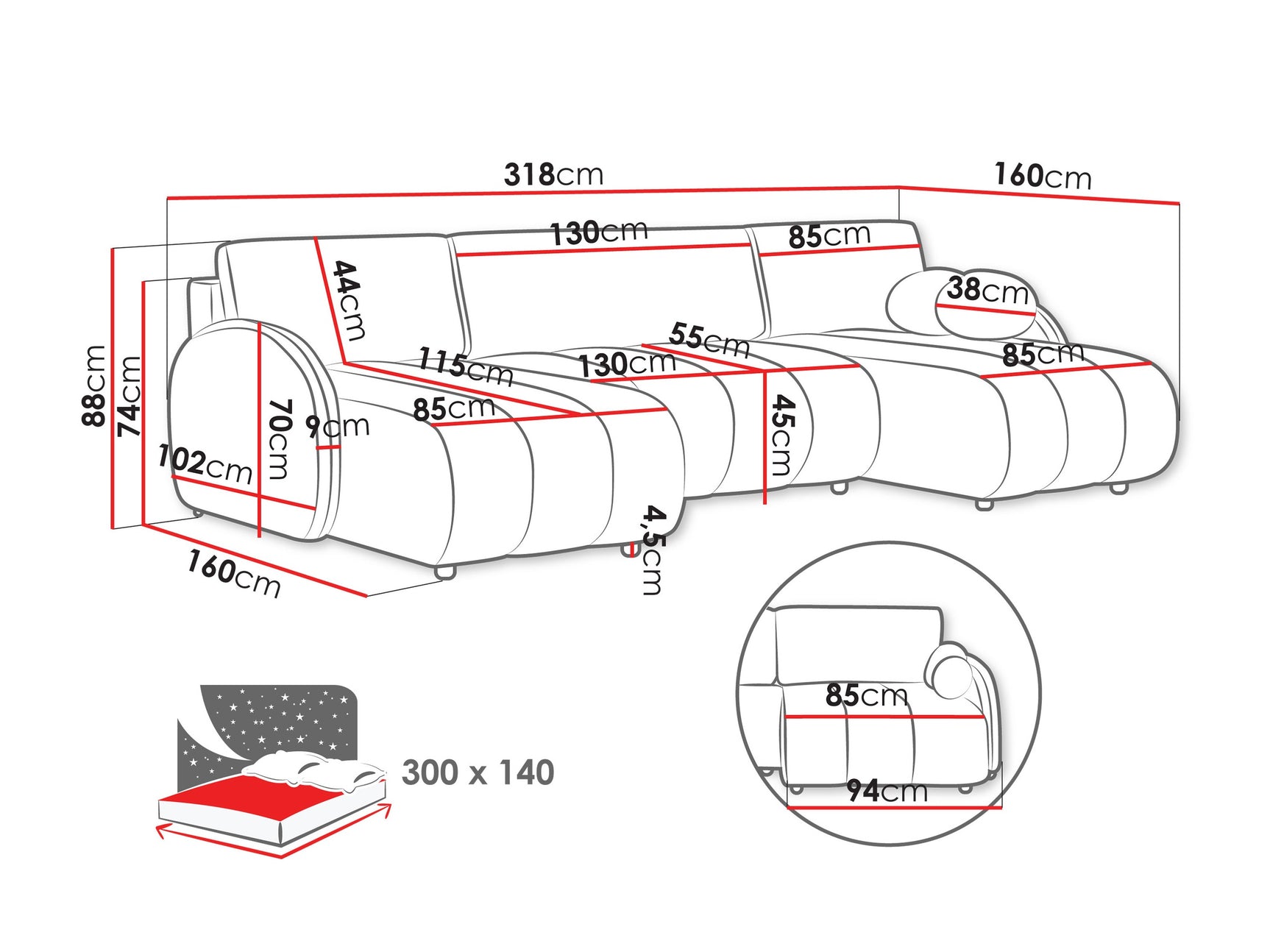 Hjørnesofa Columbus 248