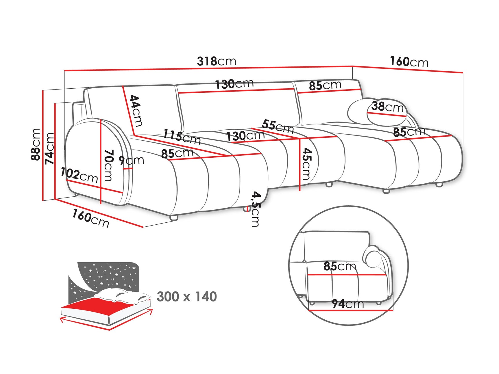 Hjørnesofa Columbus 248