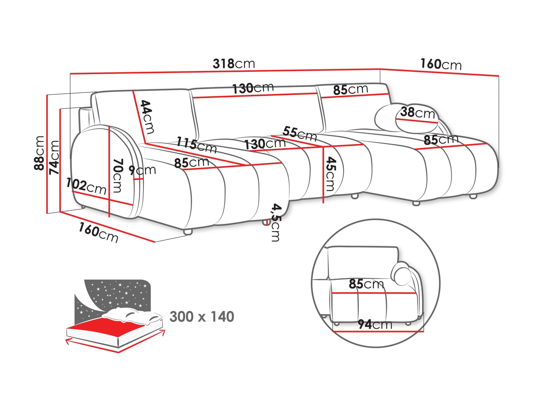 Hjørnesofa Columbus 248