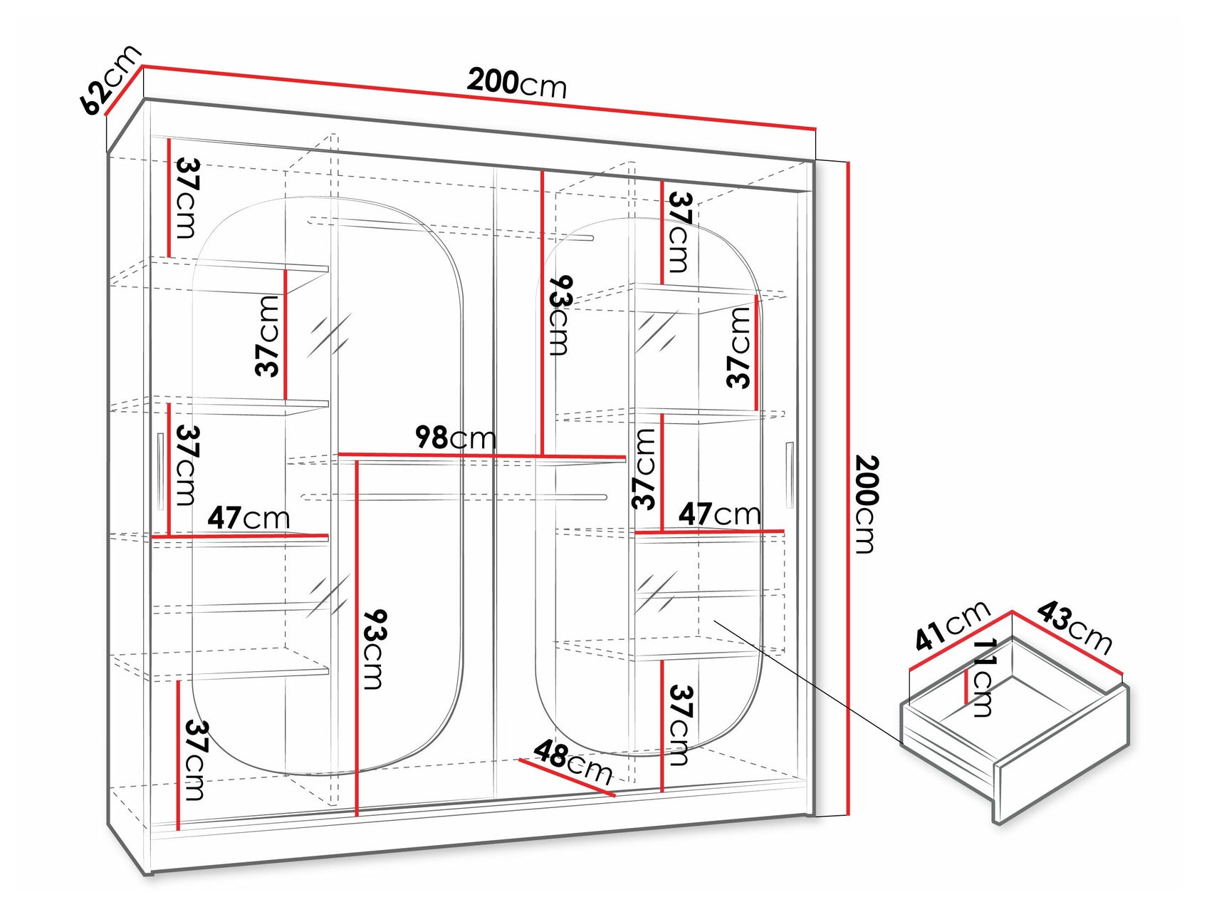 Garderobeskab Hartford 521