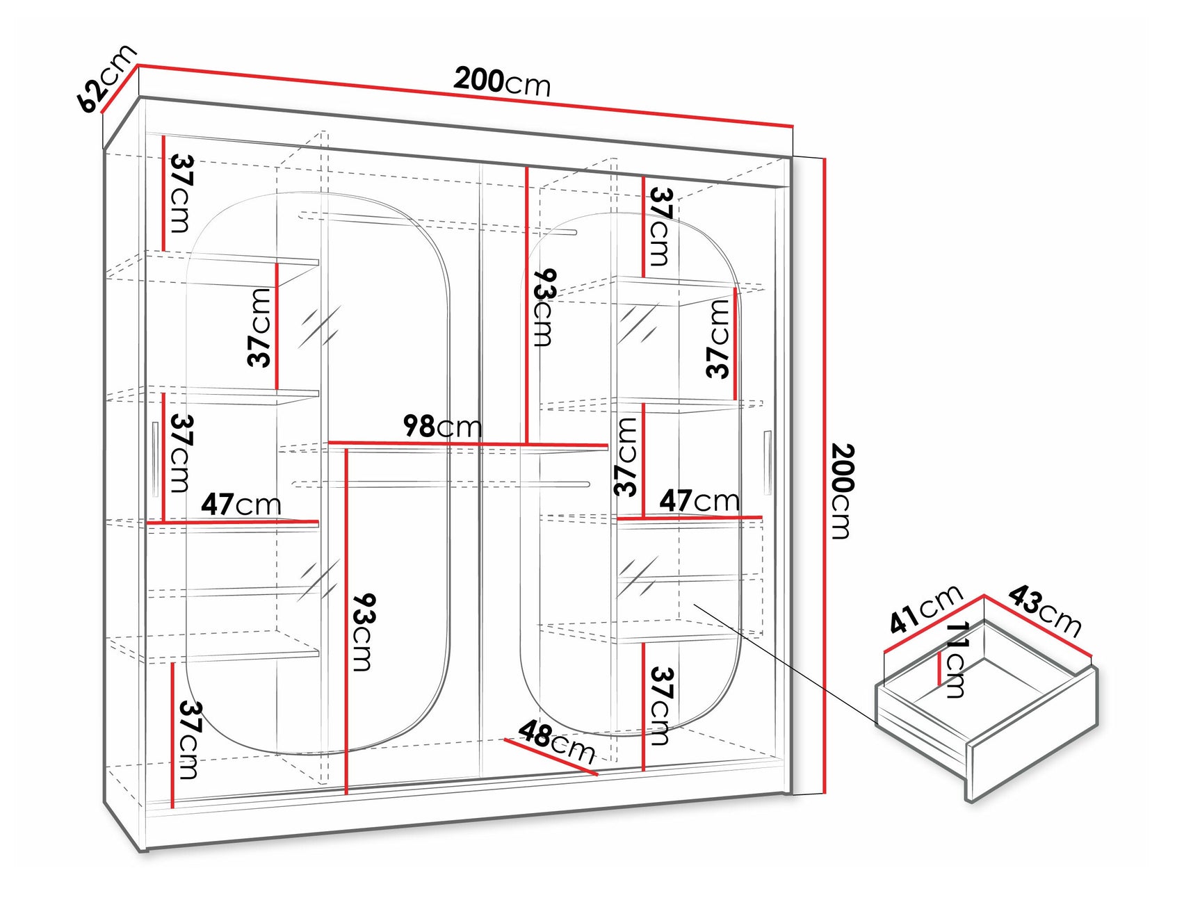 Garderobeskab Hartford 521