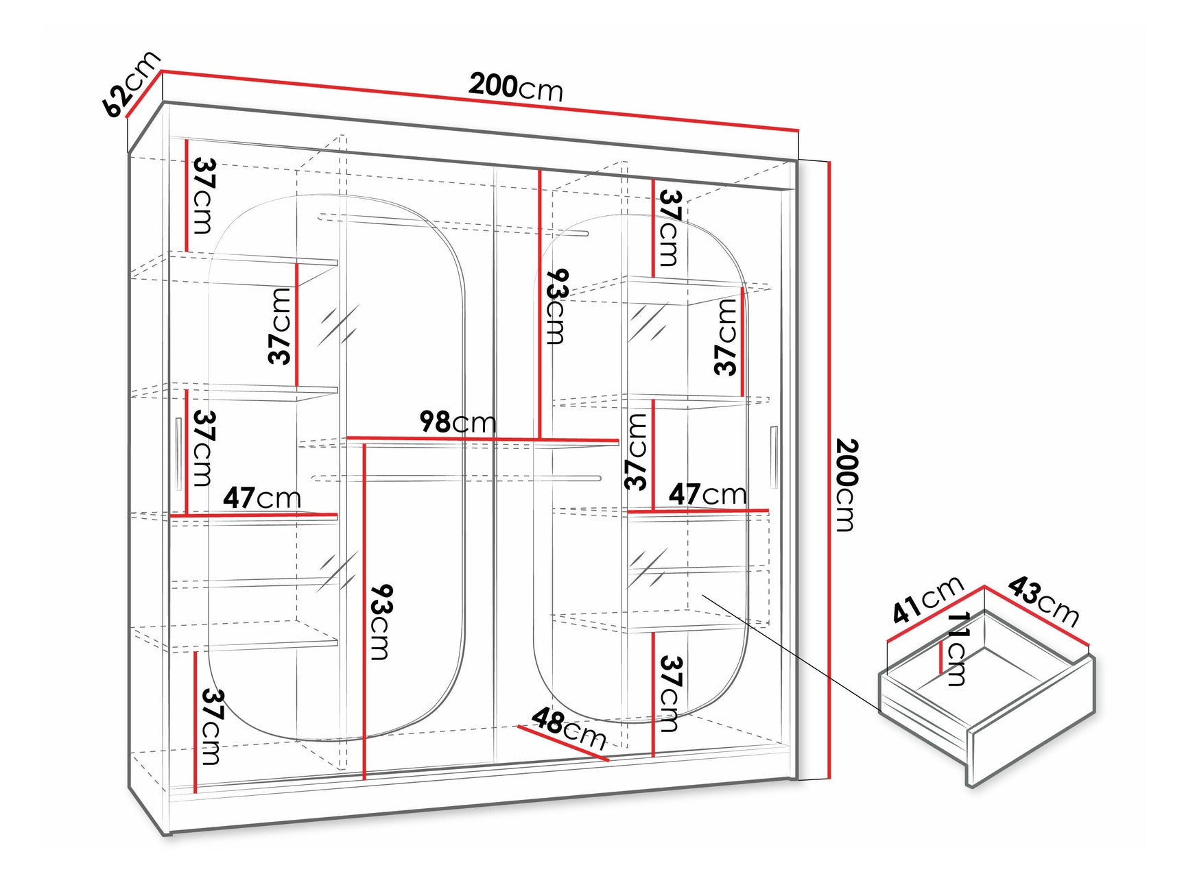 Garderobeskab Hartford 521