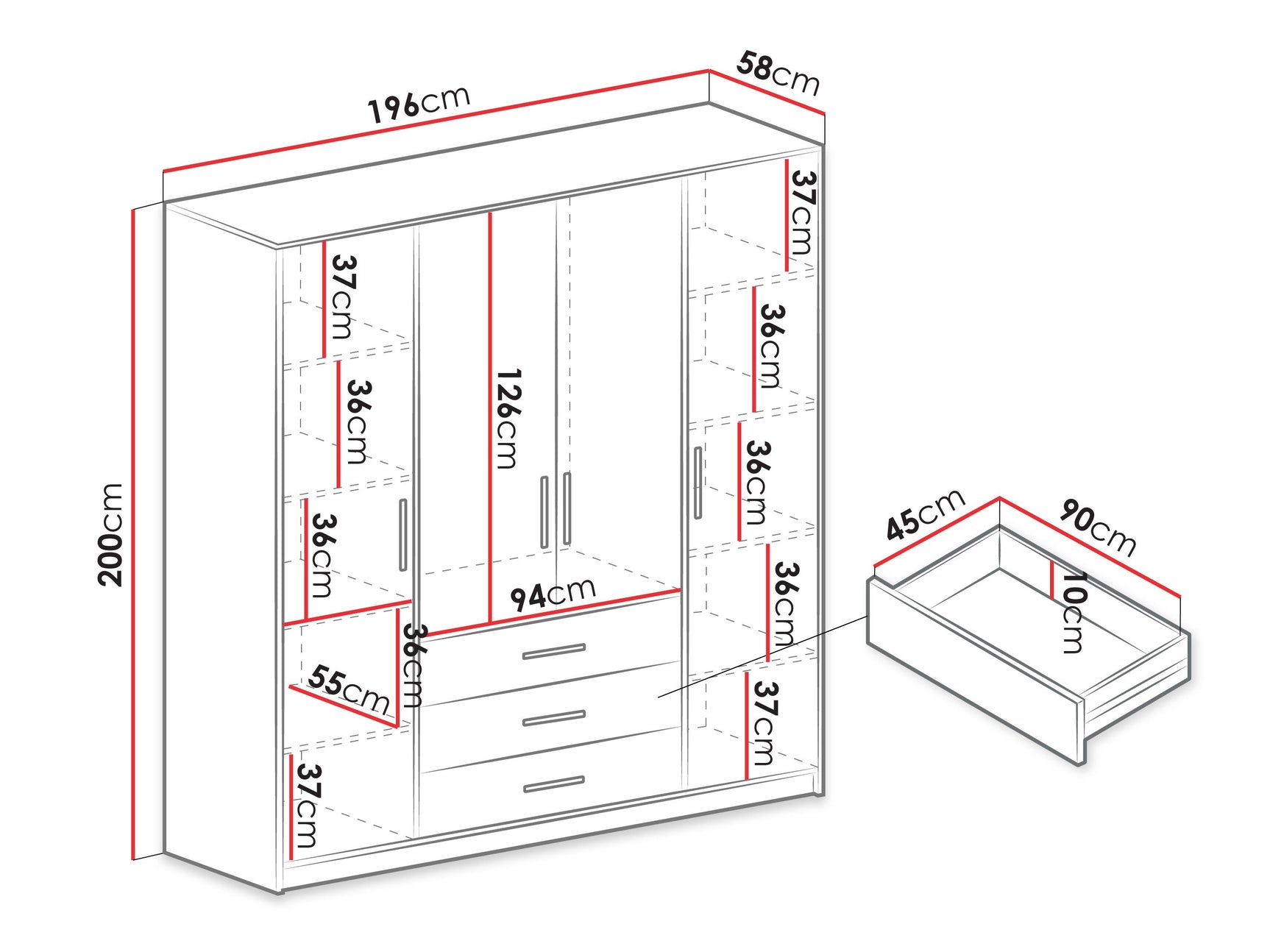 Garderobeskab Dortivu 157