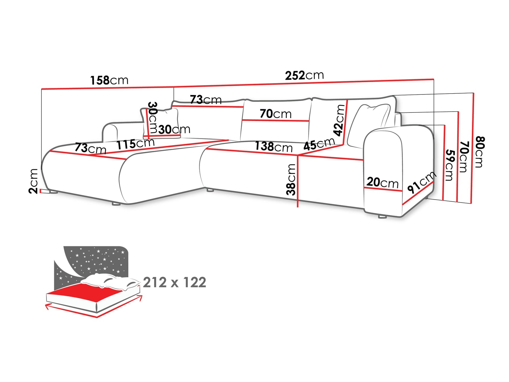 Hjørnesofa Comfivo 449