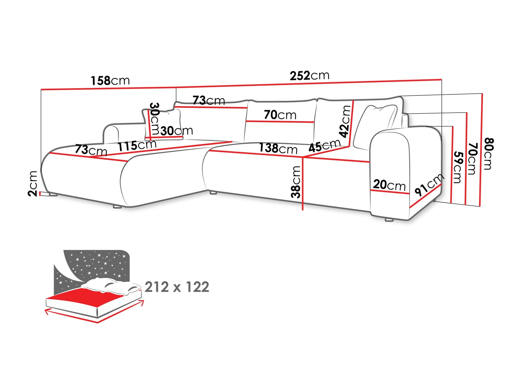 Hjørnesofa Comfivo 449