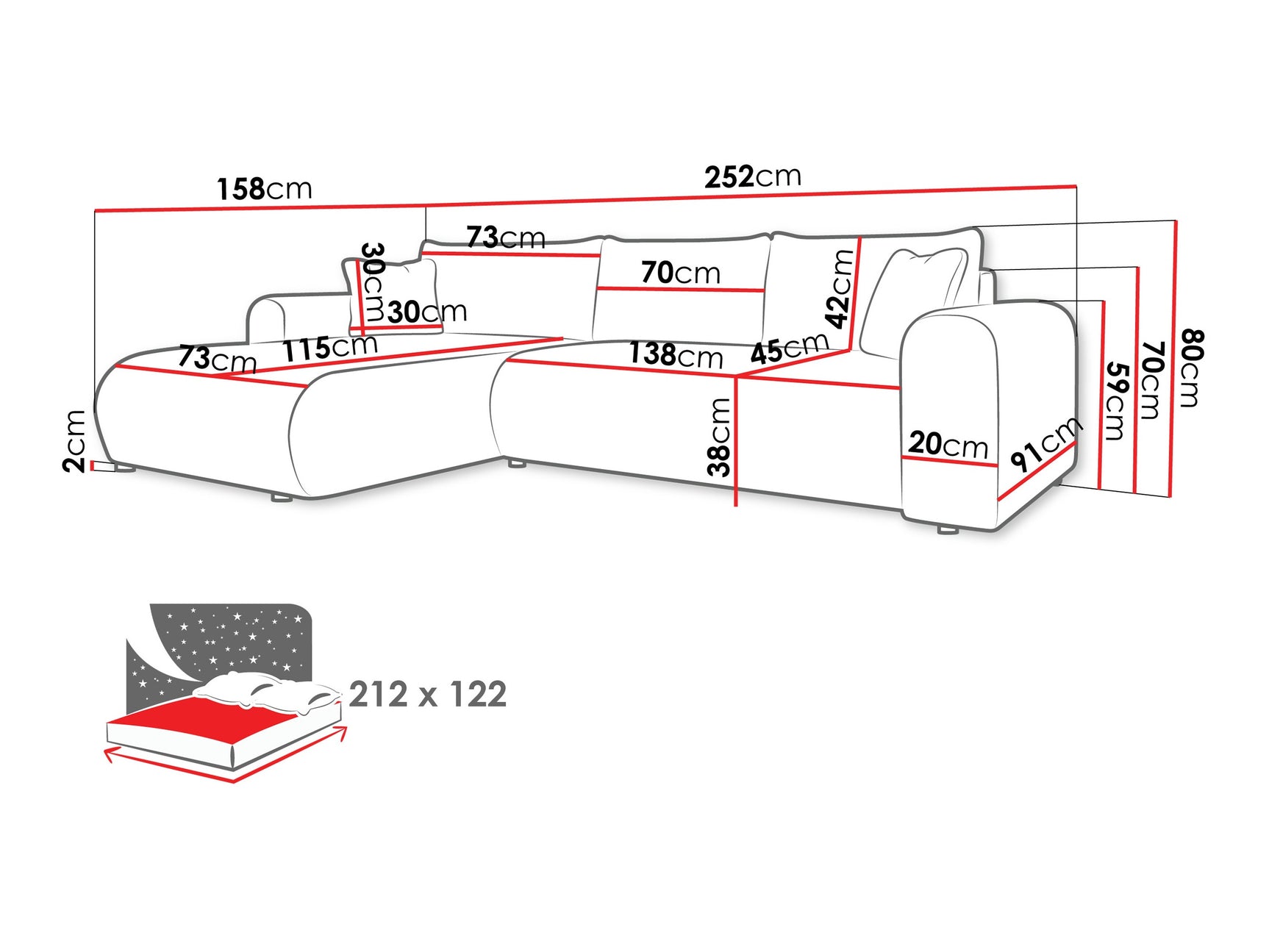 Hjørnesofa Comfivo 449