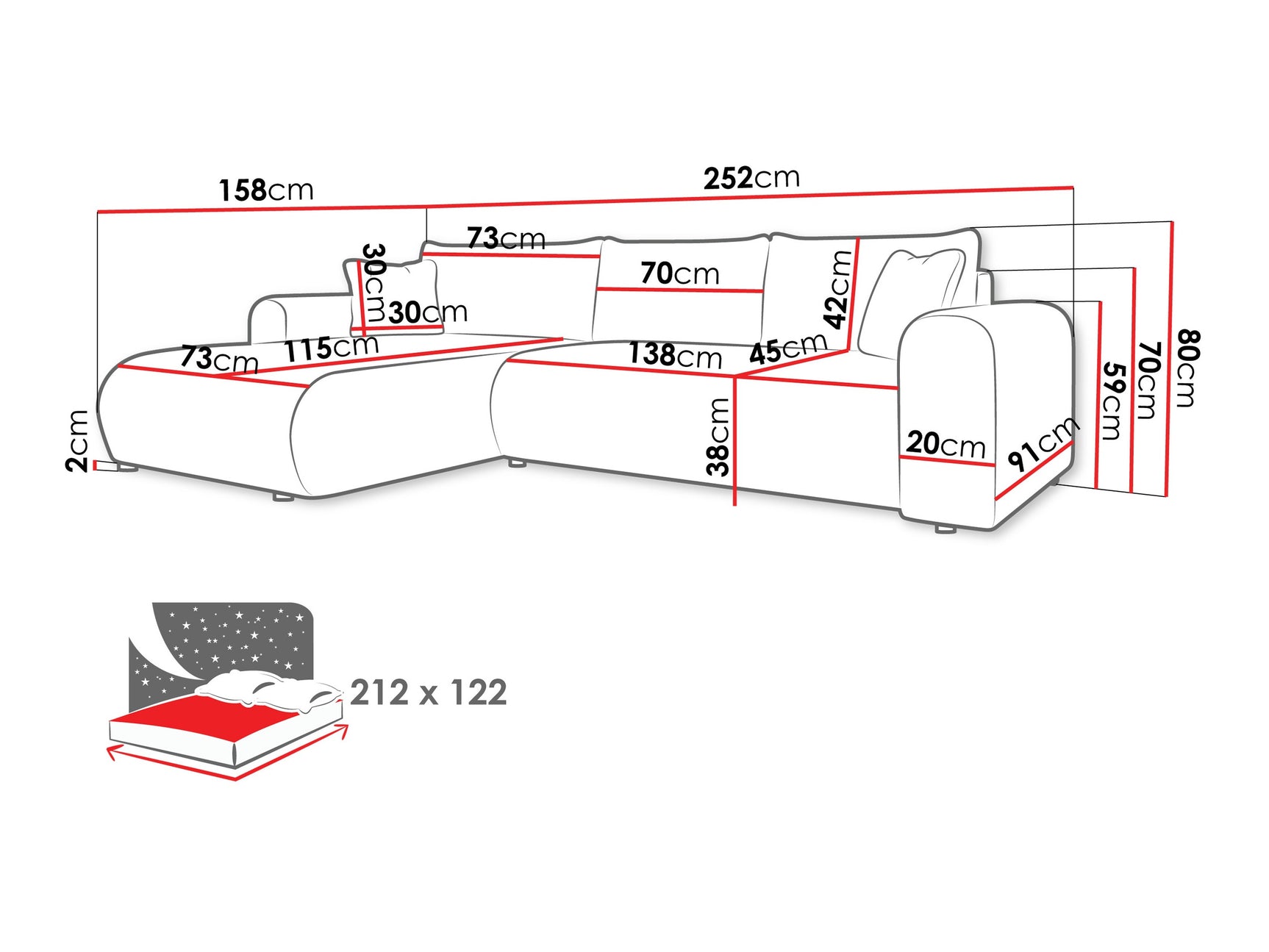 Hjørnesofa Comfivo 449