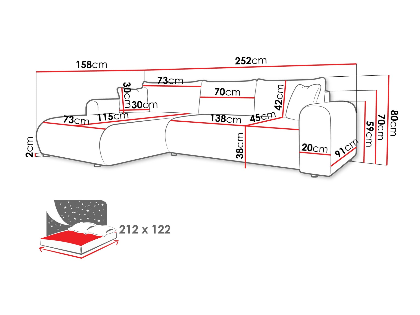 Hjørnesofa Comfivo 449